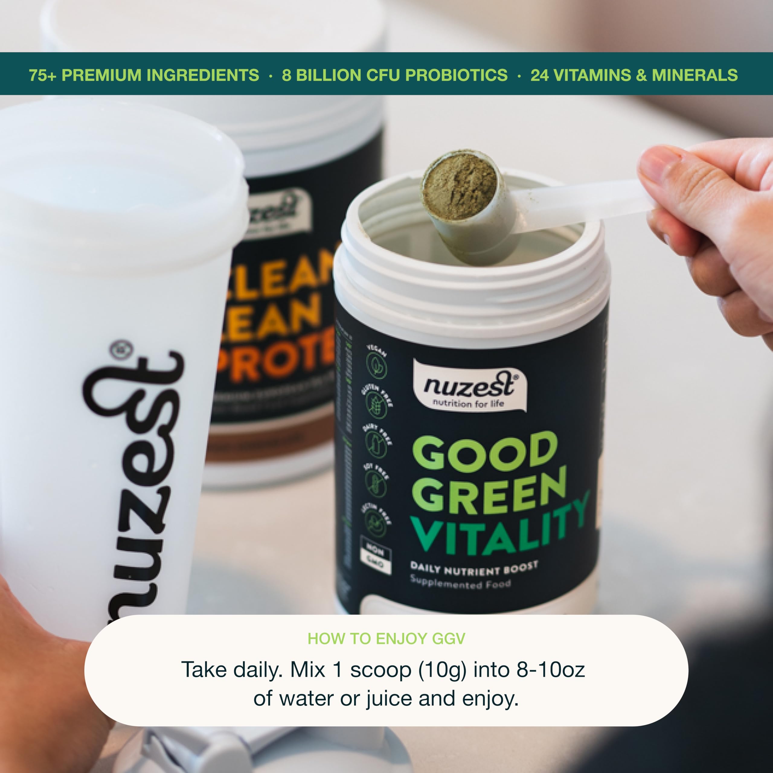 Nuzest Greens Powder Good Green Vitality – Vitamins, Minerals & Superfoods – Vegan Multivitamin Supplement (300g) Nuzest Au supplements