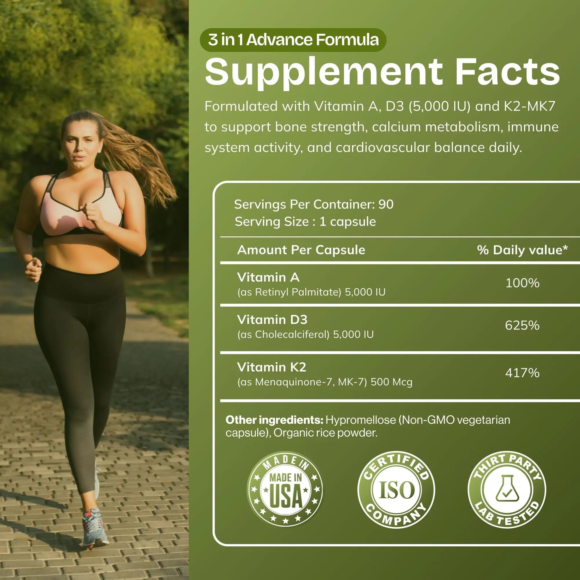 Daily Vites, ADK Vitamin Supplement 5000 IU, 90 Capsules - 3 Months Supply - High Potency Vitamin A, D3 & K2 (MK-7) - Physician Formulated ADK for Bone, Heart AND GIVE US TODAY OUR DAILY Au supplements