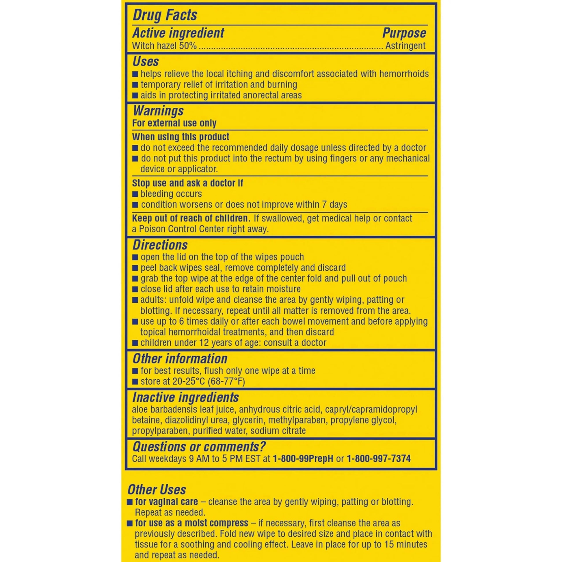 Preparation H Hemorrhoid Flushable Wipes with Witch Hazel for Skin Irritation Relief - 96 Count Preparation H Au supplements