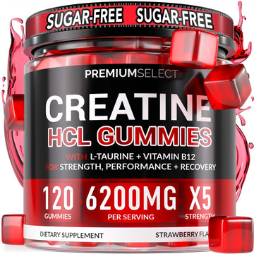 Creatine HCL for Adults 120 Gummies 6200mg - HCL Creatine Advanced Complex with L-Taurine + Vitamin B12 for Men & Women Muscle Strength & Builder, Energy Boost, Pre-Workout & Recovery Supplement Premium Select Nutrition Au supplements