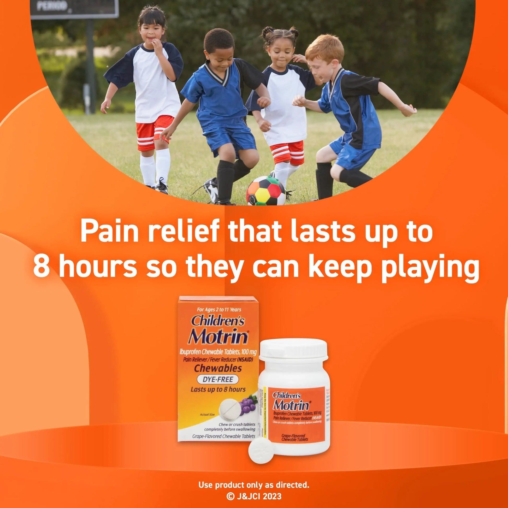 Motrin Children's Dye-Free Chewable Tablets with Ibuprofen, Kids' Fever Reducer & Pain Reliever for Sore Throat, Fever, Toothache & Pain Relief, Grape Flavor, 24 Ct Motrin Au supplements
