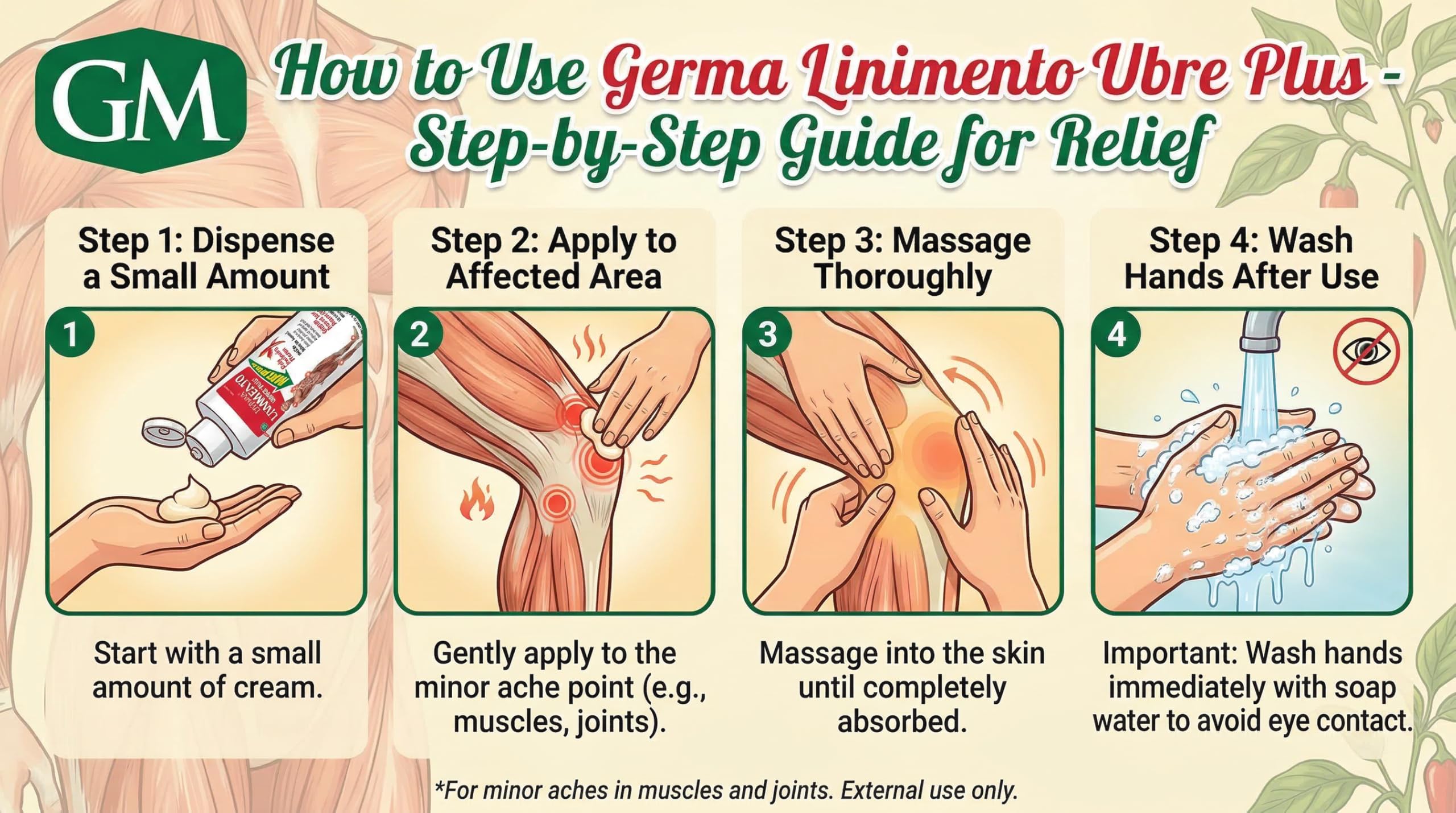 Germa Liniment Udder Plus. Natural Topical Analgesic Ointment. Relief for Pain and Aches in Joints and Back. With Chile Extract. 6 oz. Pack of 3 Germa Au supplements