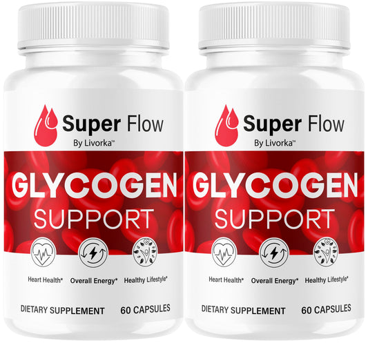 (2 Pack) Super Flow Glycogen Capsules - Official SuperFlow Advanced Glycogen Support Pills - Maximum Strength, Natural Formula Vitamins for Overall Health & Wellness Reviews, 120 Capsules for 2 Months LIVORKAAu supplements