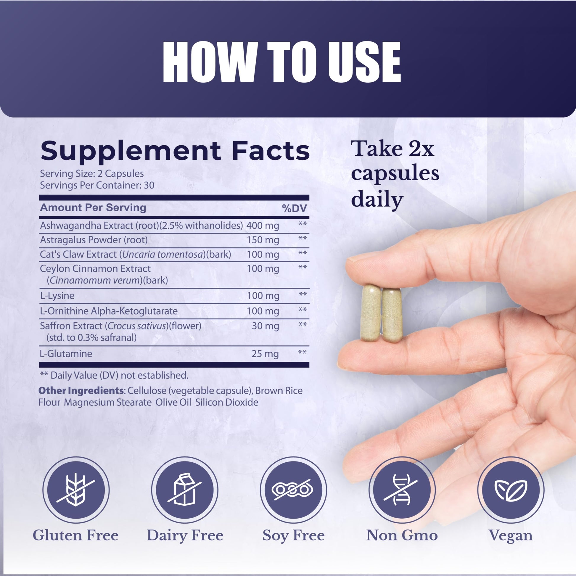 NATION HEALTH MD ActiveSpan - Longevity Supplement for Anti Aging - with Ashwagandha Extract, Astragalus, Cat's Claw, Ceylon Cinnamon, L-Lysine, L-Glutamine & More - 60 Capsules NATION HEALTH MD Au supplements