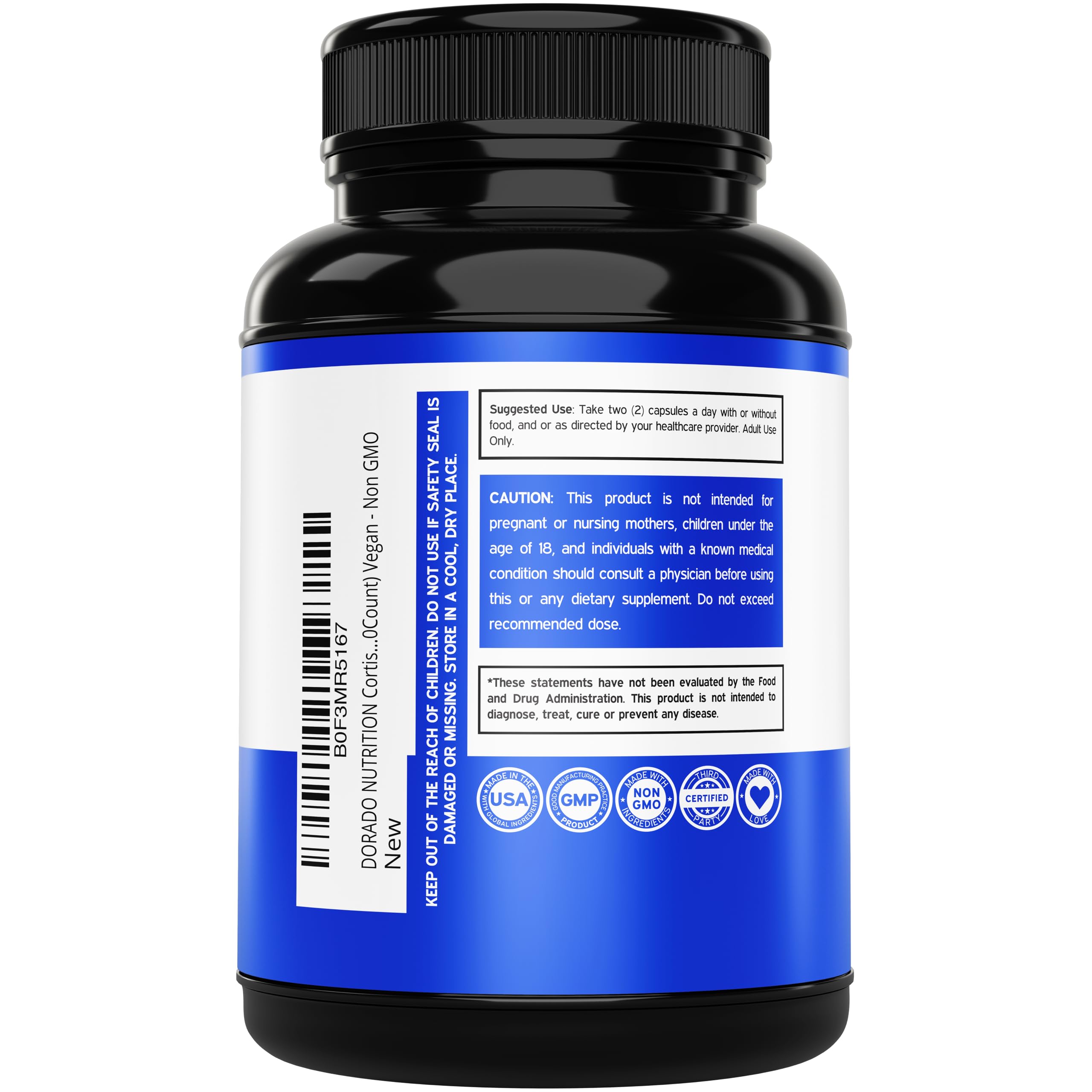 Cortisol Supplements for Women & Men with 14 in1 Blend (Magnesium, Ashwagandha, L Theanine & More) Healthy Cortisol Balance & Calm Mood Support - Third Party Tested, Non GMO, USA Made - 60 Count DORADO NUTRITION Au supplements