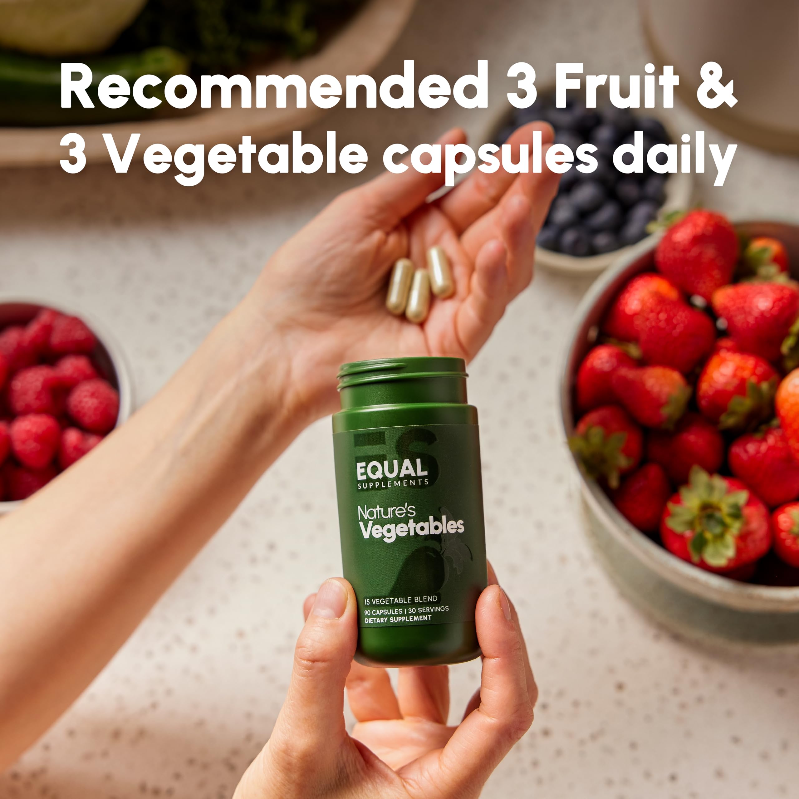 Equal Supplements Fruits and Vegetables Capsules | 2 Month Supply | GMP Certified-Manufactured in US | Fruit and Veggies Supplement for Balance | of Nature, Fruit and Vegetable Capsule for Adults Equal Supplements Au supplements
