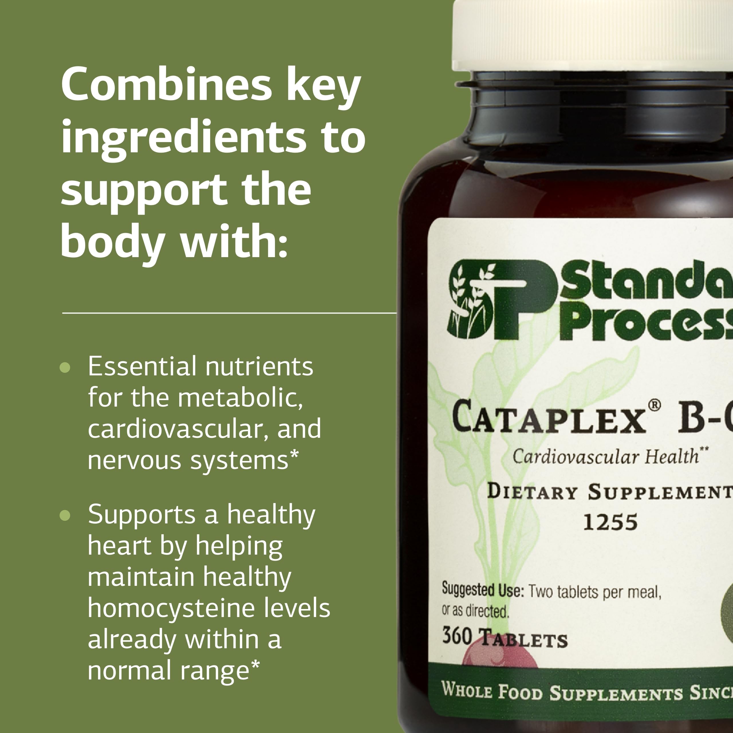 Standard Process Cataplex B-GF - Supports Nervous System Health - B Vitamins for Energy & Heart Support - Aids Energy During Physical Activity - Gluten-Free, Non-Soy & Non-Dairy - 360 Tablets Standard Process Inc. Au supplements