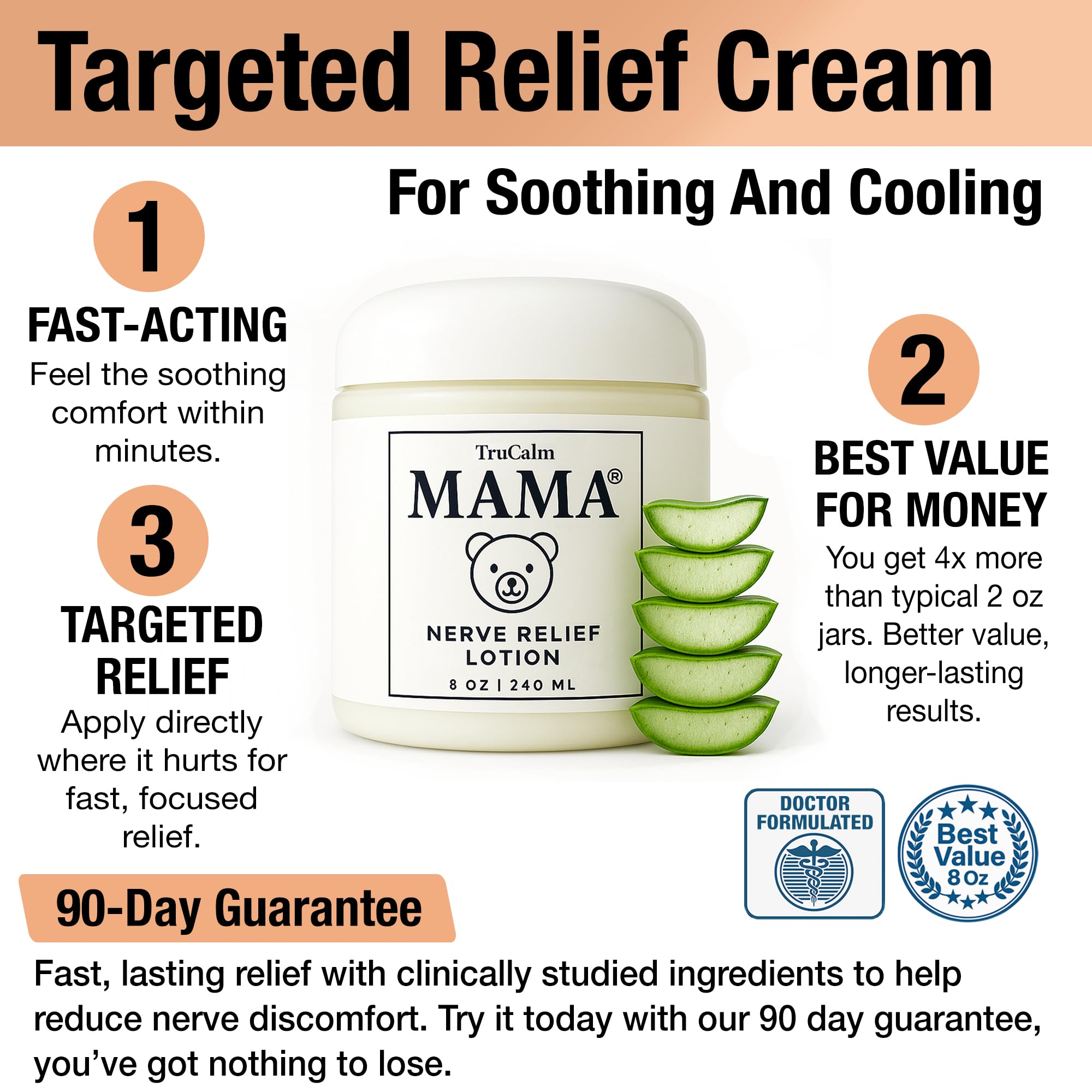 Mama Lotion – Neuropathy Nerve Relief Cream with Magnesium Chloride - Maximum Strength Comfort for Feet, Hands, Legs, Toes - Fast-Absorbing and Non-Greasy Formula for Food and Leg Comfort - 8 Oz TruCalm Mama Au supplements