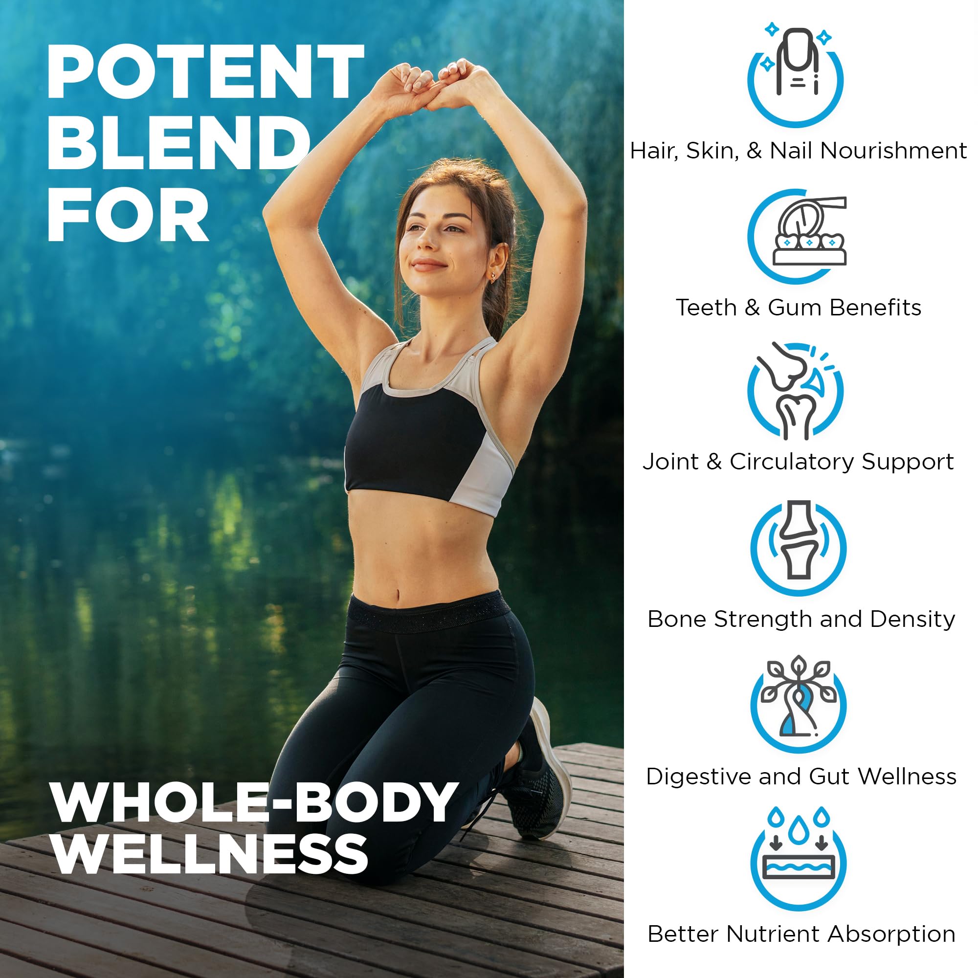 Nutrivein Premium Multi Collagen Pills 2250 mg - 180 Easy-to-Swallow Collagen Capsules: Type I, II, III, V, X Hydrolyzed Protein Peptides for Women and Men - Aging, Joints, Hair, Skin, Bones, & Nails Nutrivein Au supplements