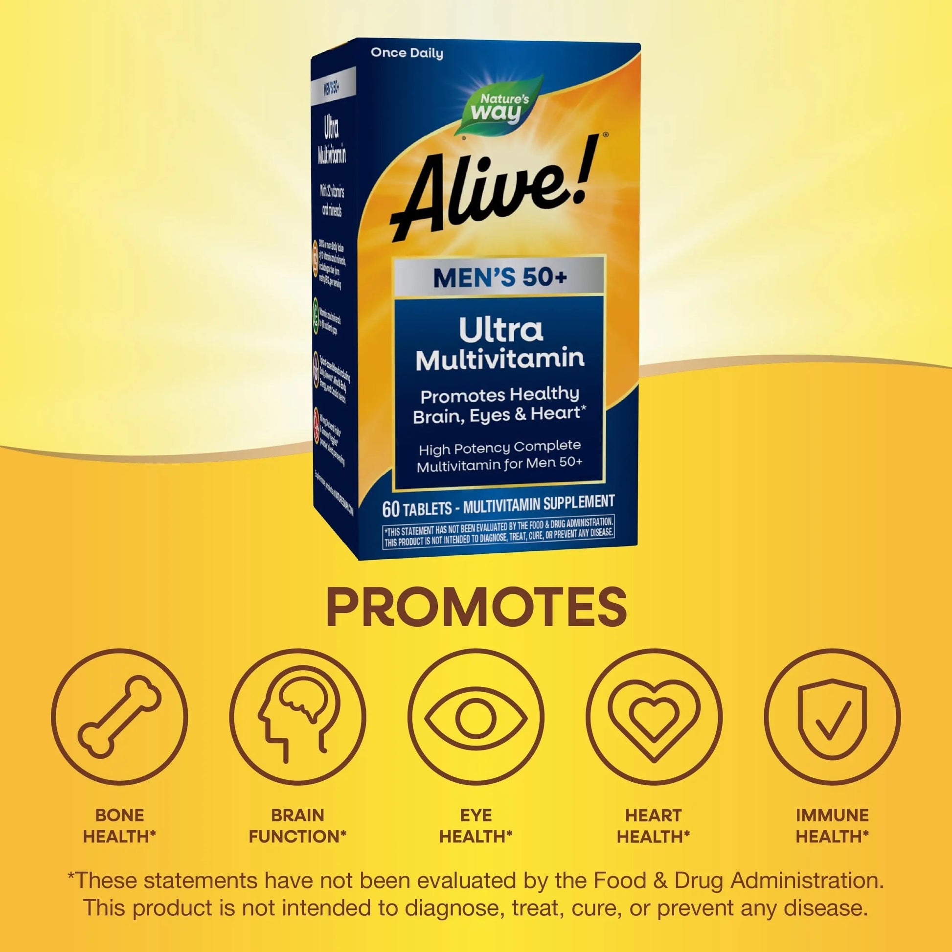 Nature's Way Alive! Men’s 50+ Daily Ultra Multivitamin, High Potency Formula, Supports Healthy Brain, Eyes & Heart Nature's Way Au supplements