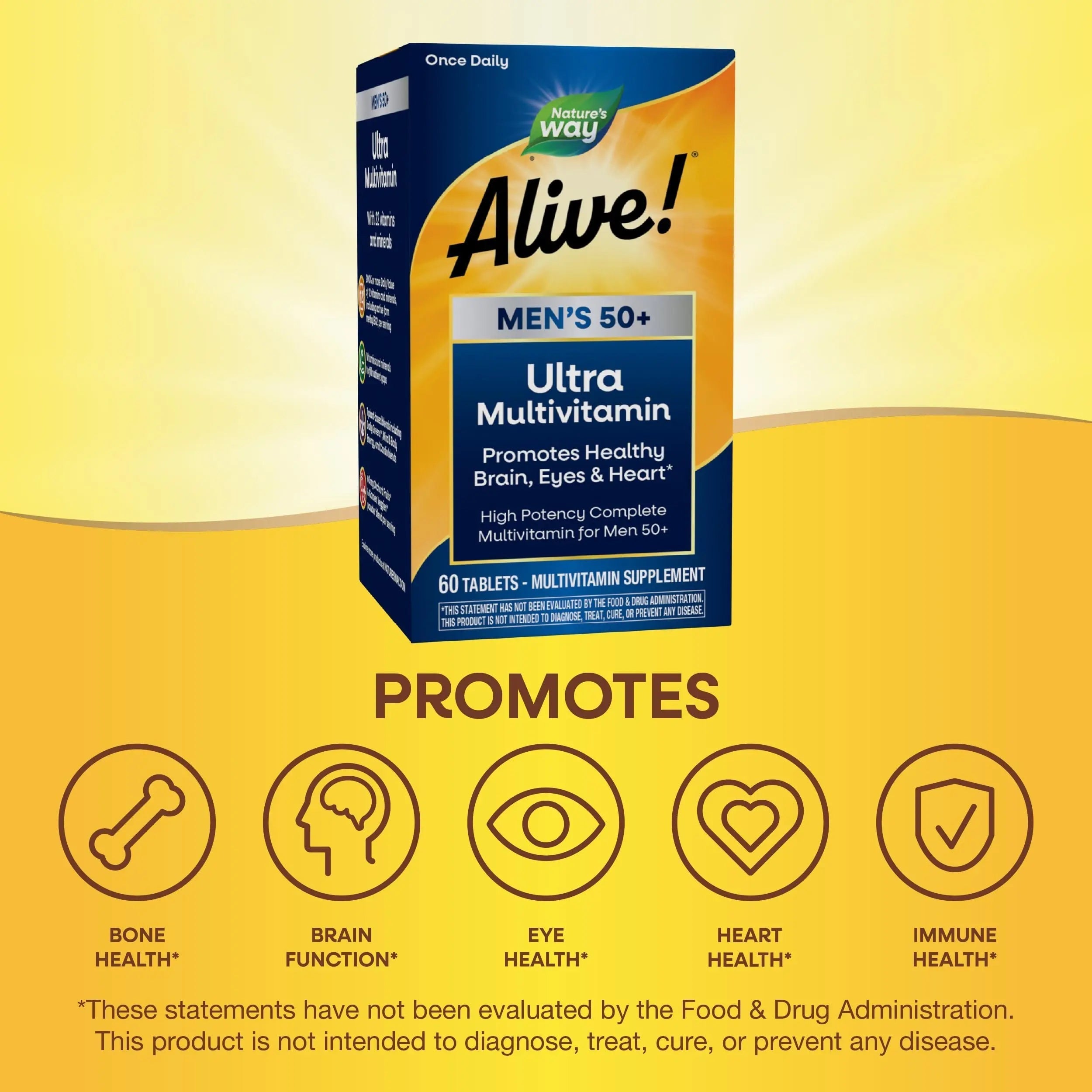 Nature's Way Alive! Men’s 50+ Daily Ultra Multivitamin, High Potency Formula, Supports Healthy Brain, Eyes & Heart Nature's Way Au supplements