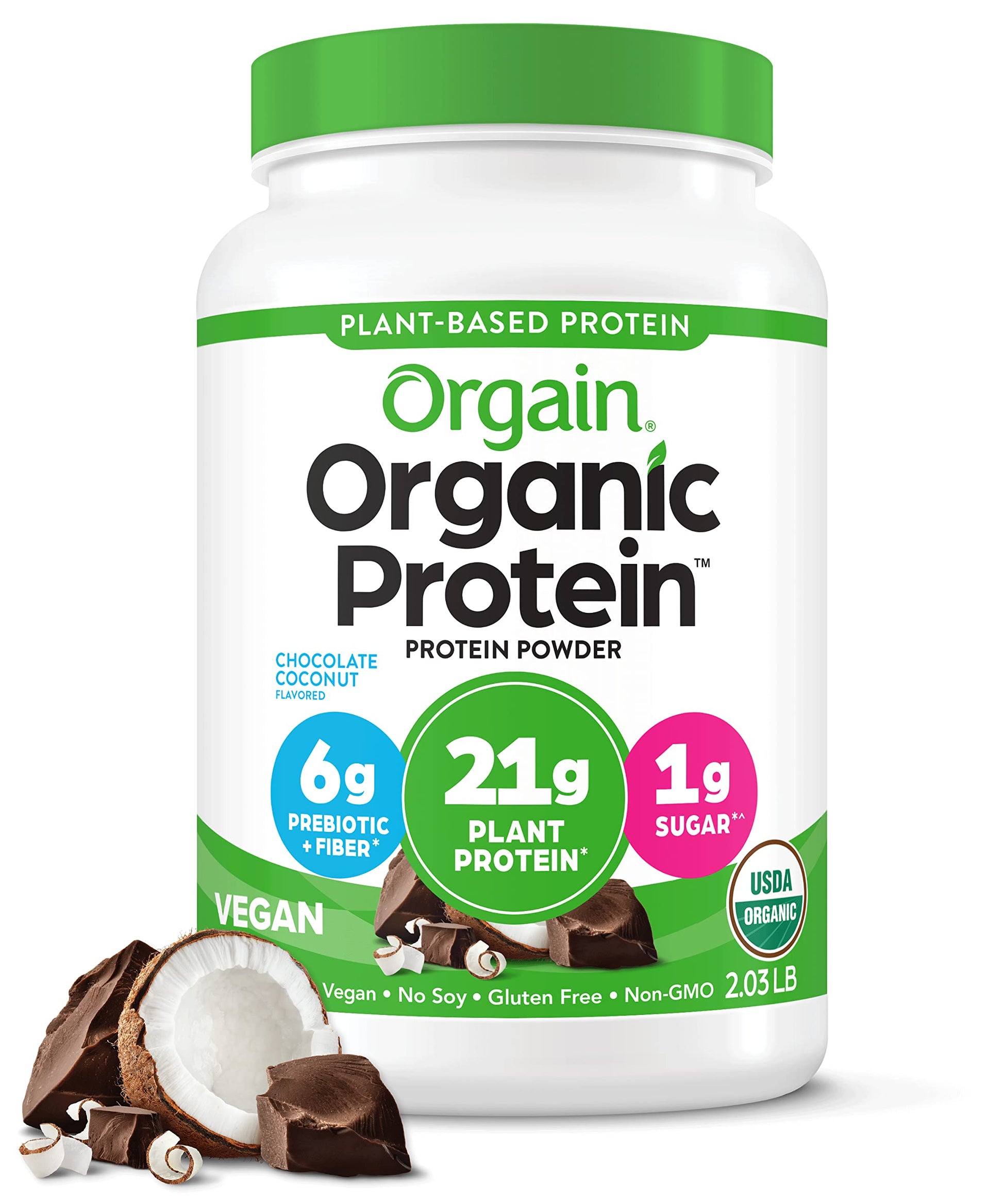 Orgain Organic Vegan Protein Powder, Chocolate Coconut - 21g of Plant Based Protein Orgain Au supplements