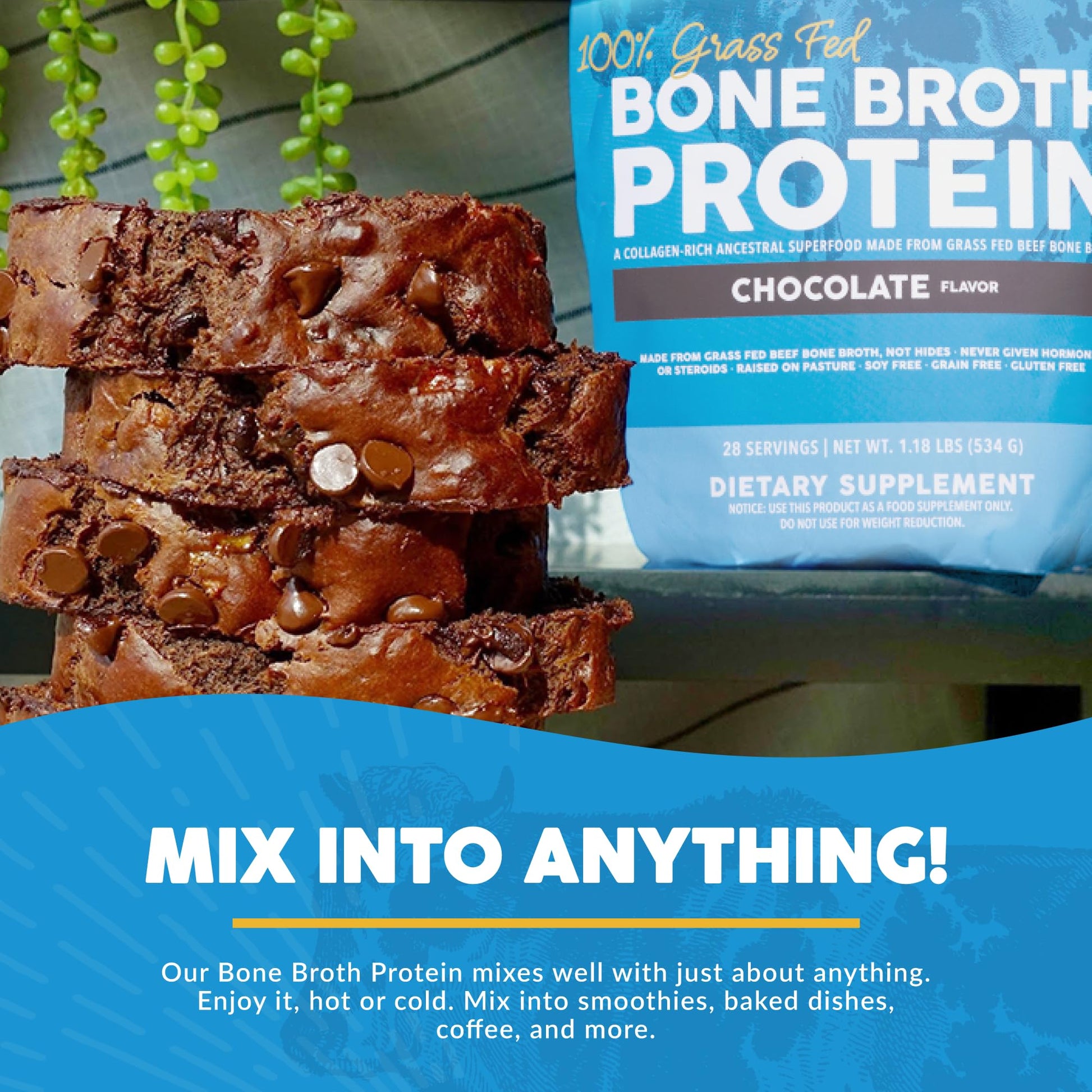 Paleovalley 100% Grass Fed Bone Broth Protein Powder - Chocolate - Rich in Collagen Paleovalley Au supplements
