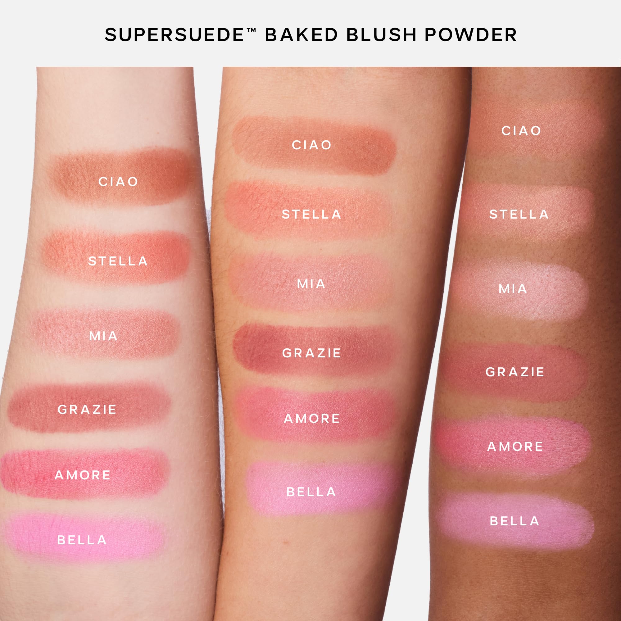 Saie SuperSuede Baked Blush - Talc-Free Powder Blush for Cheeks Infused with Hyaluronic Acid, Glycerin + Squalane - Hydrating Face Makeup for a Natural, Diffused Flush of Color - Ciao (0.1 Ounce) Saie Au supplements