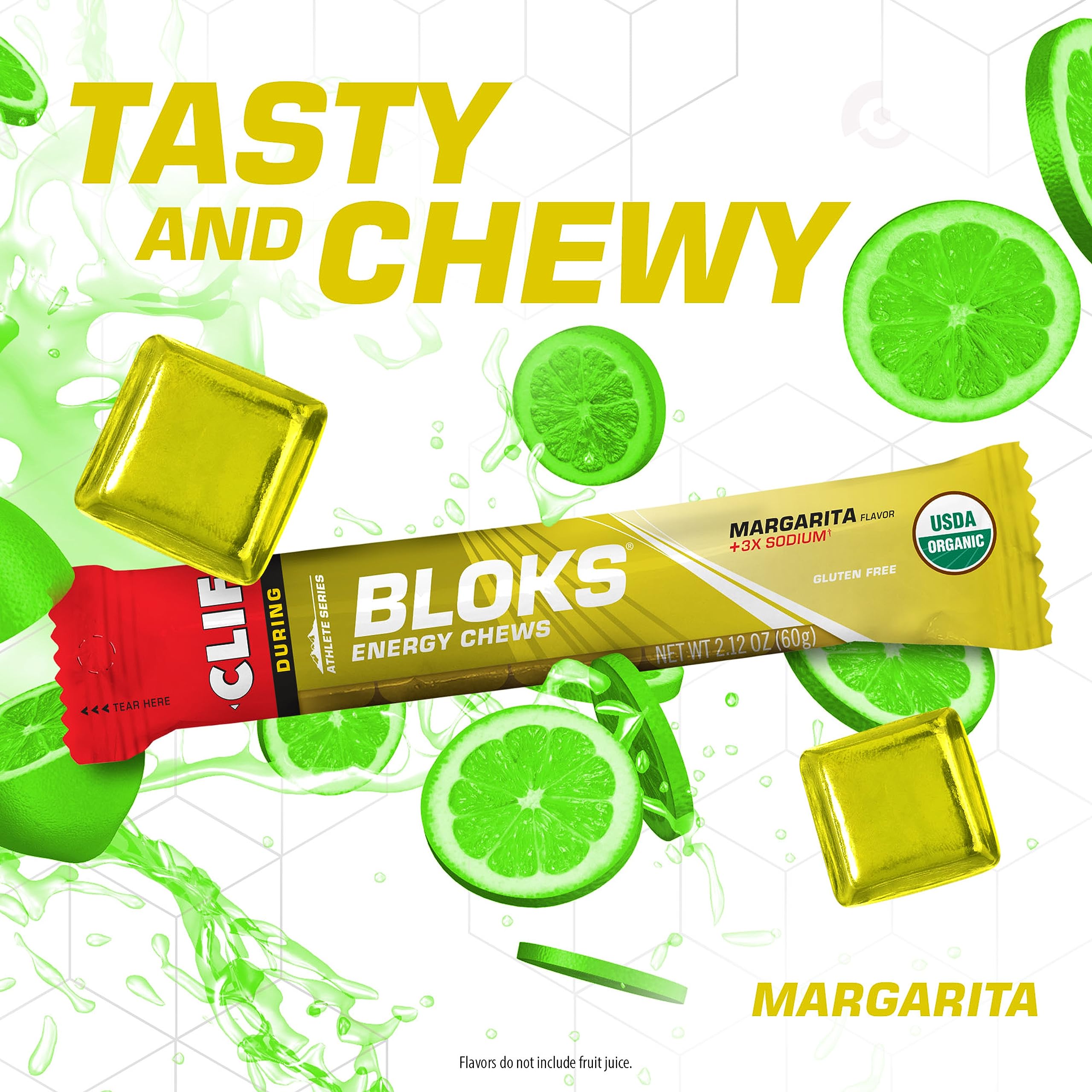 CLIF BLOKS - Margarita Flavor with 3X Sodium - Energy Chews - Non-GMO Clif Bar Au supplements
