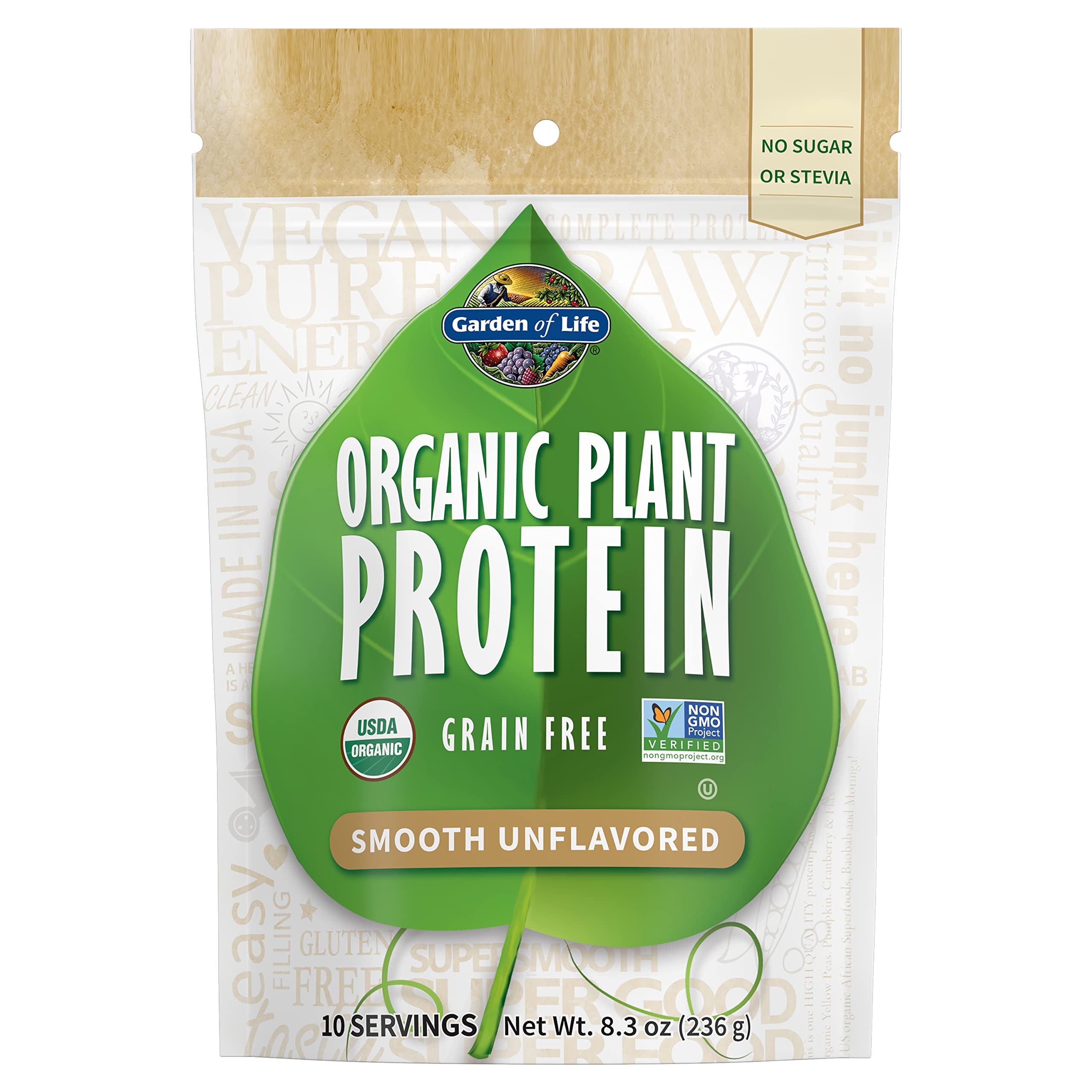 Garden of Life Organic Plant Based Protein Powder - Smooth Unflavored - Vegan Garden of Life Au supplements