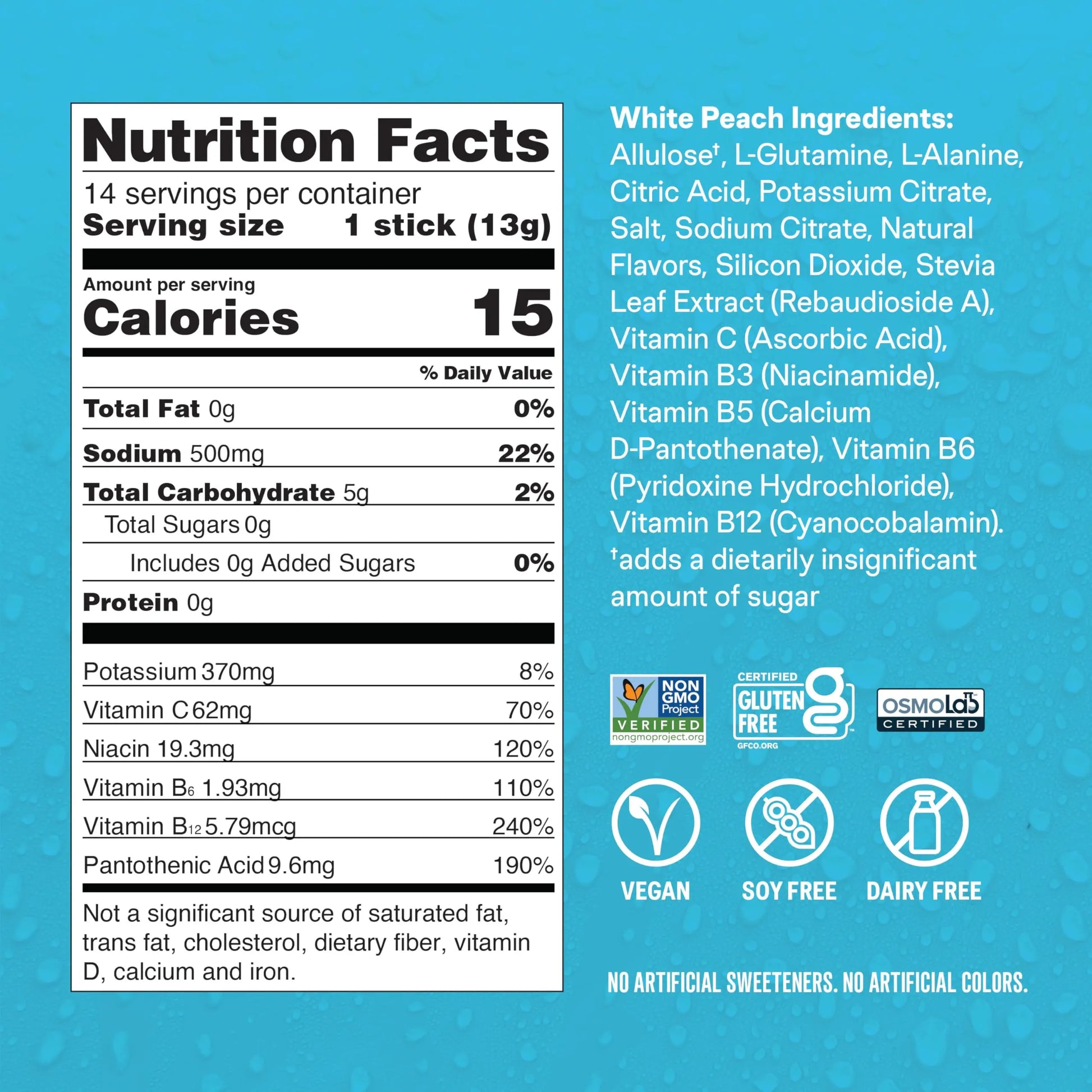 Liquid I.V.® Hydration Multiplier® Sugar-Free - White Peach - Hydration Powder Packets | Electrolyte Powder Drink Mix | Convenient Single-Serving Sticks | Non-GMO | 14 Servings (Pack of 3) Liquid I.V. Au supplements