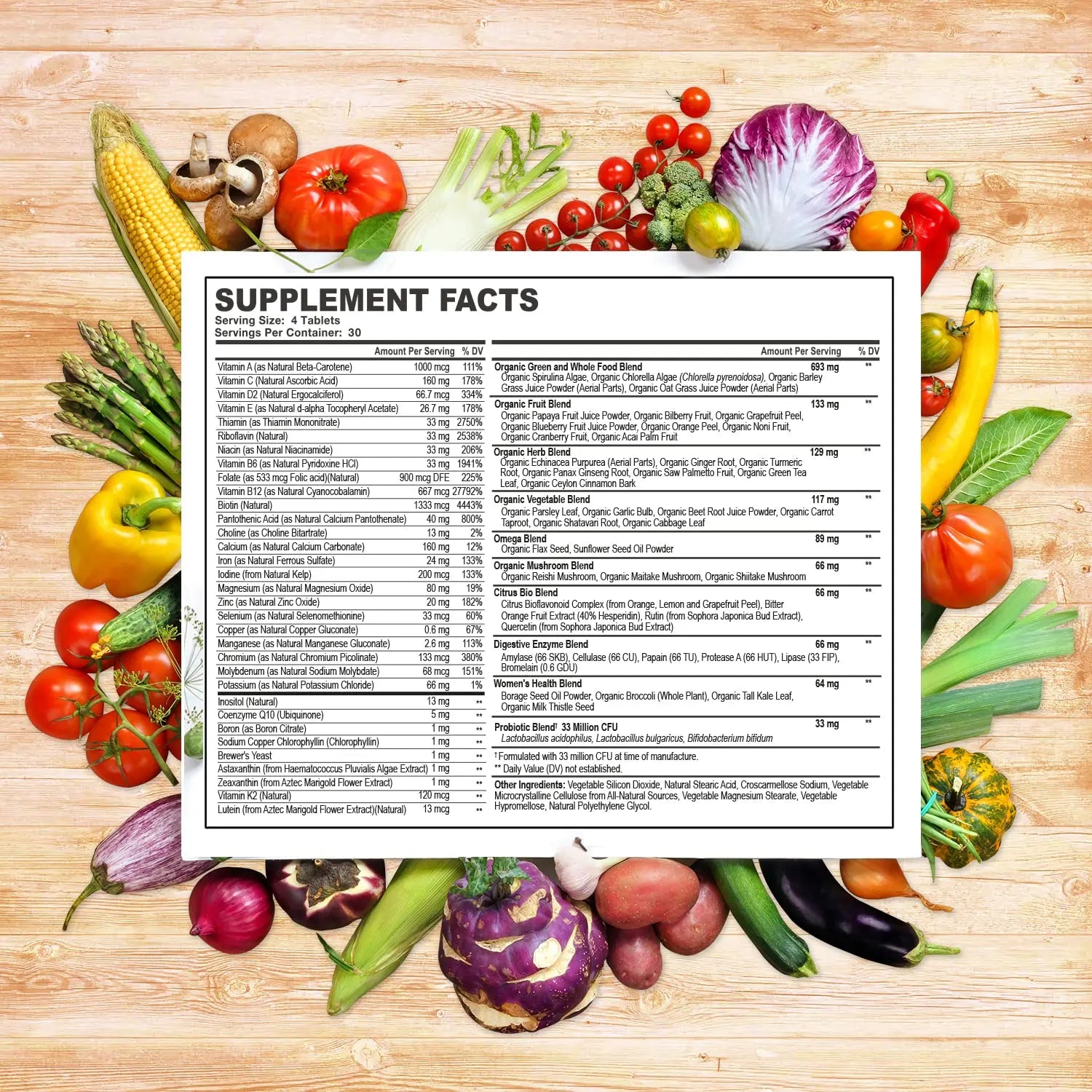 Wholesome Wellness Whole Food Multivitamin for Women - Natural Multi Vitamins, Minerals, Organic Extracts - 120 Tablets Wholesome Wellness Au supplements