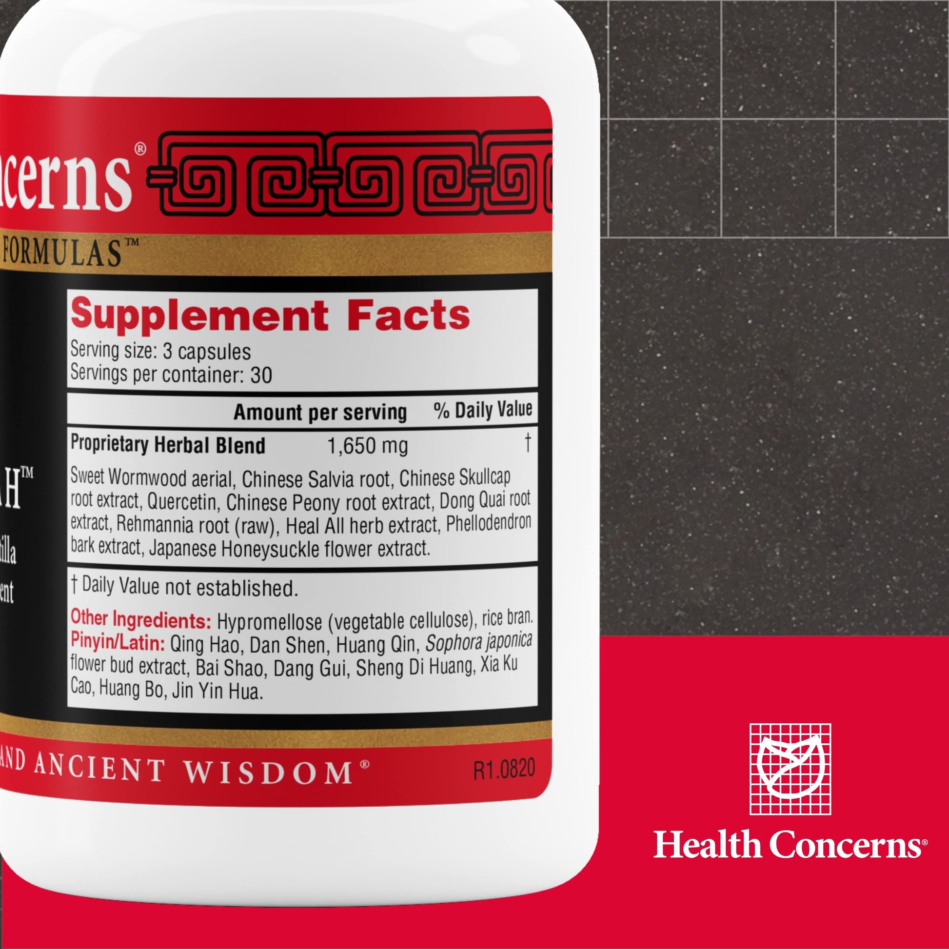 Health Concerns Formula H – Blood Circulation & Vascular Support – Vein Health Supplement – Herbal Formula with Quercetin & Skullcap Root – Chinese Traditional Medicine – 90 Capsules Health Concerns Au supplements