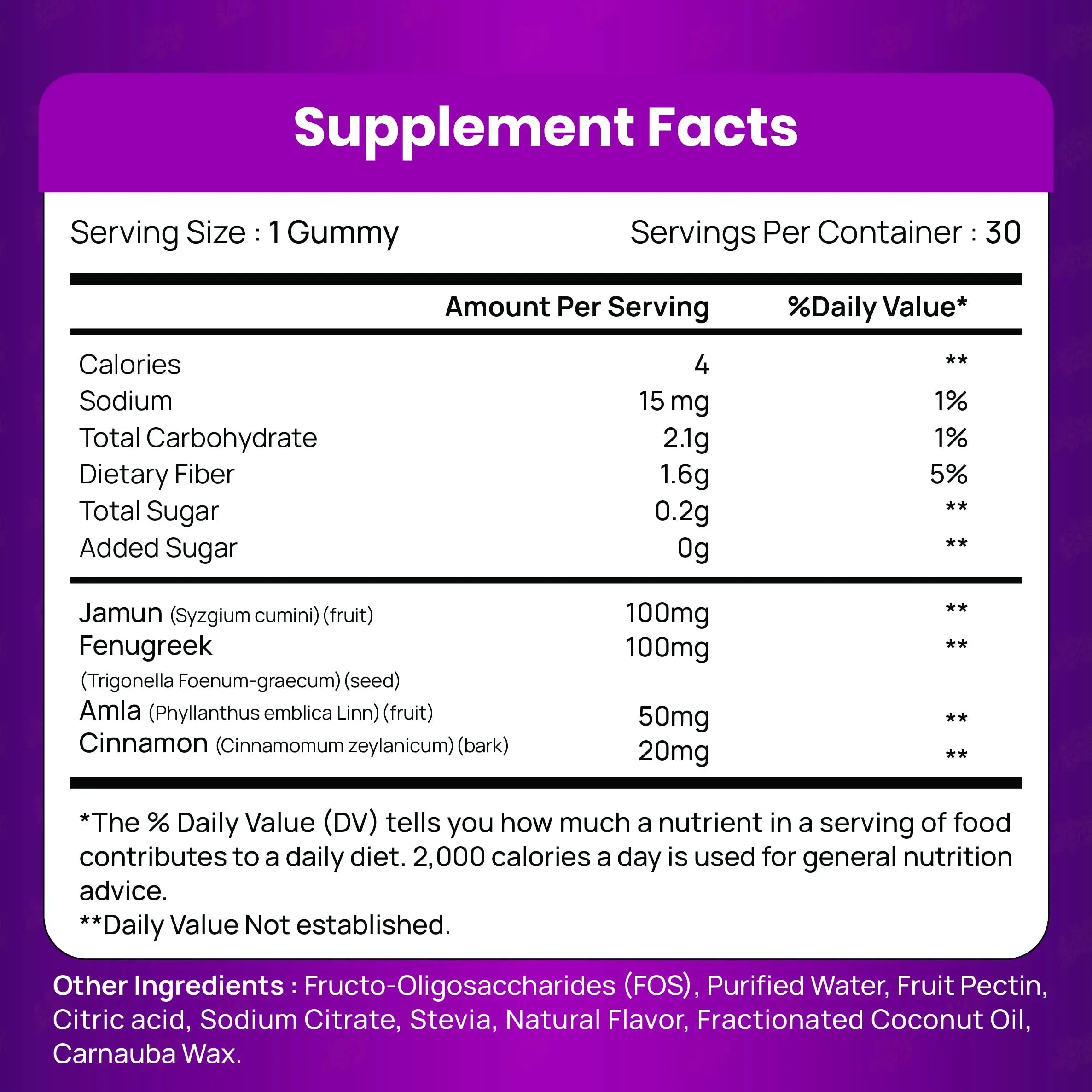 TIKDI GlucoPlum Gummy - 30 Count - Supports Healthy Blood Sugar Levels Already Within Normal Range. All Natural with Indian BlackBerry, Fenugreek, Cinnamon, Vegan, No Added Sugar TIKDI Au supplements