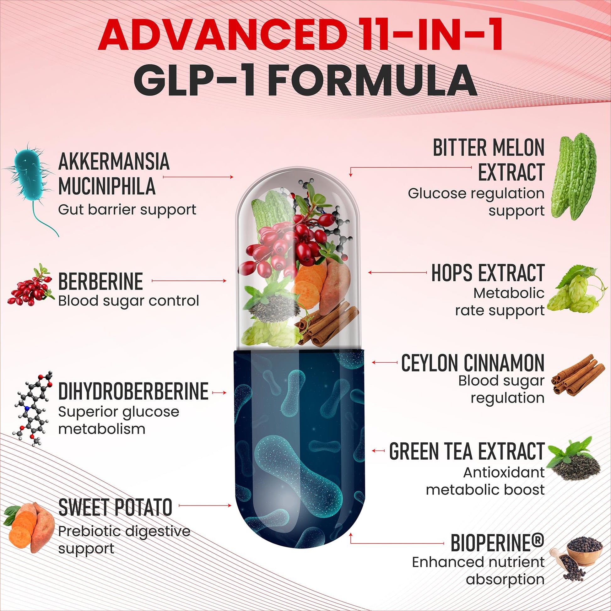 Zenrenu GLP-1 Supplement for Women - Natural Metabolism, Appetite & Craving Support – Super Berberine, Cinnamon,Akkermansia Probiotic,11-in-1 Gut Support - GLP Activate -60 Vegan Caps Zenrenu Au supplements