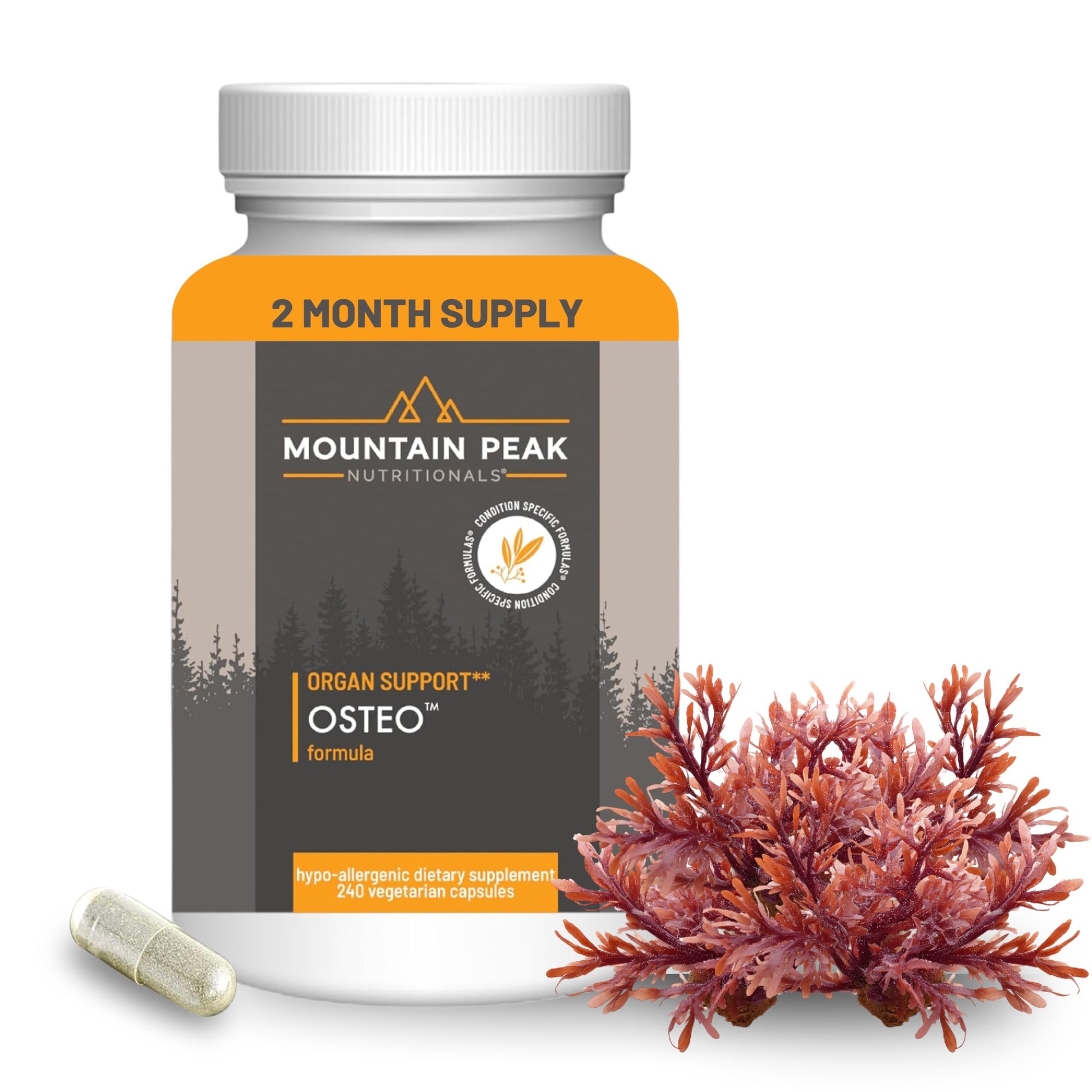 Mountain Peak Nutritionals Osteo Supplement - Organ & Strong Bone Support, Promotes Bone Health - With Vitamins D3, K2, Calcium, and Magnesium - Bone Building & Strengthening (240 Vegetarian Capsules) Mountain Peak Nutritionals Au supplements