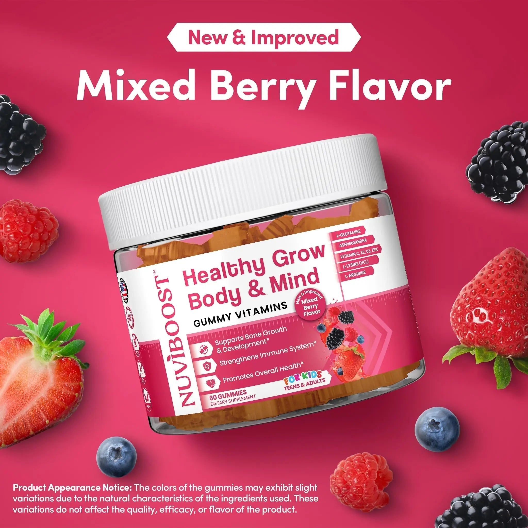 NUVIBOOST Healthy Grow Height Growth Gummies Rich in Calcium, Vitamins C, D3, K2, L-Arginine, Ashwagandha, and Others NUVIBOOST Au supplements