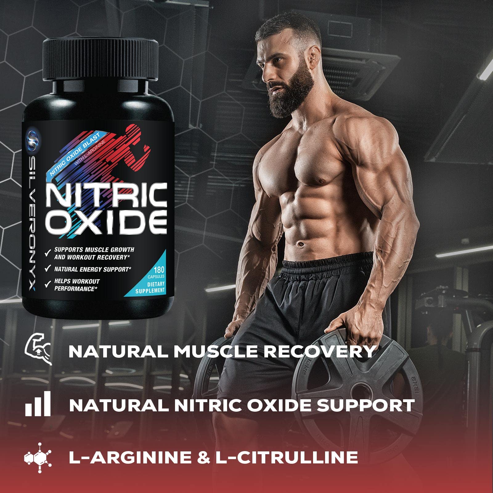 Extra Strength Nitric Oxide Supplement L Arginine 3X Strength - Citrulline Malate, AAKG SILVERONYX Au supplements
