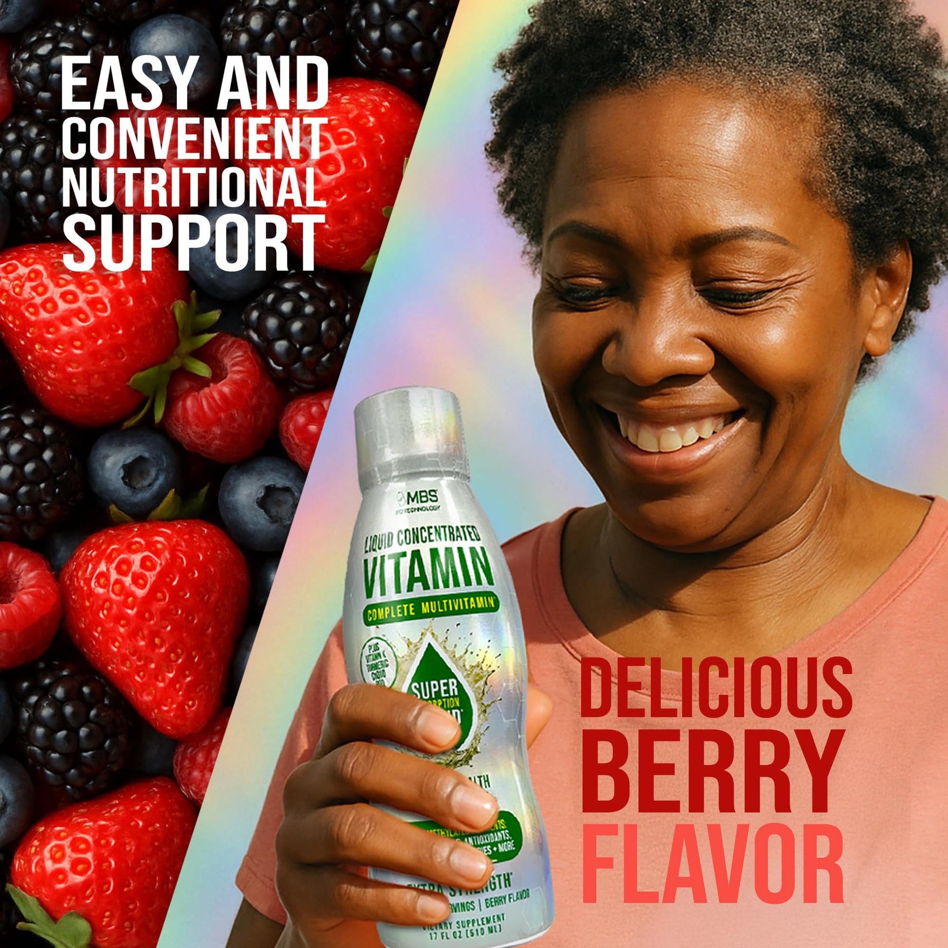 MBS Biotechnology Liquid Multivitamin for Adults – Complete High-Absorption Daily Vitamin with Superfoods, CoQ10, B-Complex, Turmeric & PQQ – Immune & Energy Support – Berry Flavor, 17 oz MBS Biotechnology Au supplements