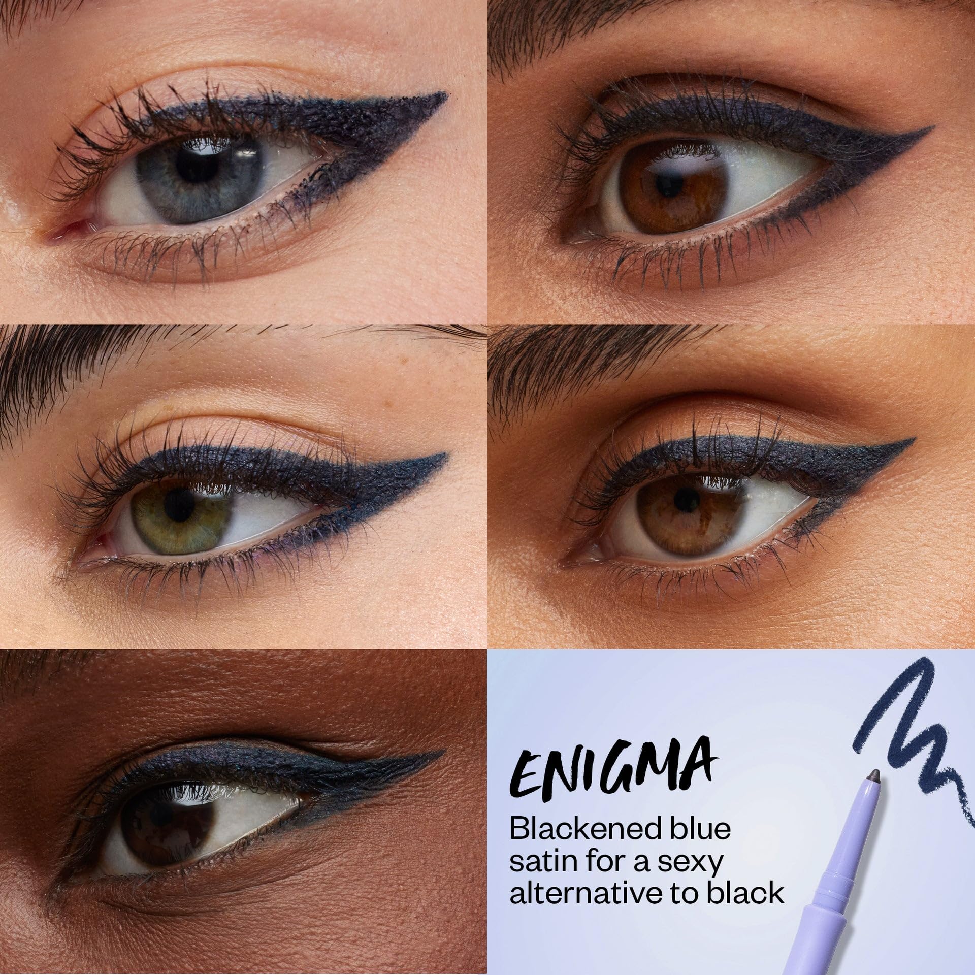 Kosas Soulgazer Gel Eyeliner (Enigma) - Waterproof, Smudge-Proof Pen with Hyaluronic Acid - Retractable Eyeliner Pencil with Sharpener & Smudger, Long-Lasting - Blackened Blue Satin Kosas Au supplements