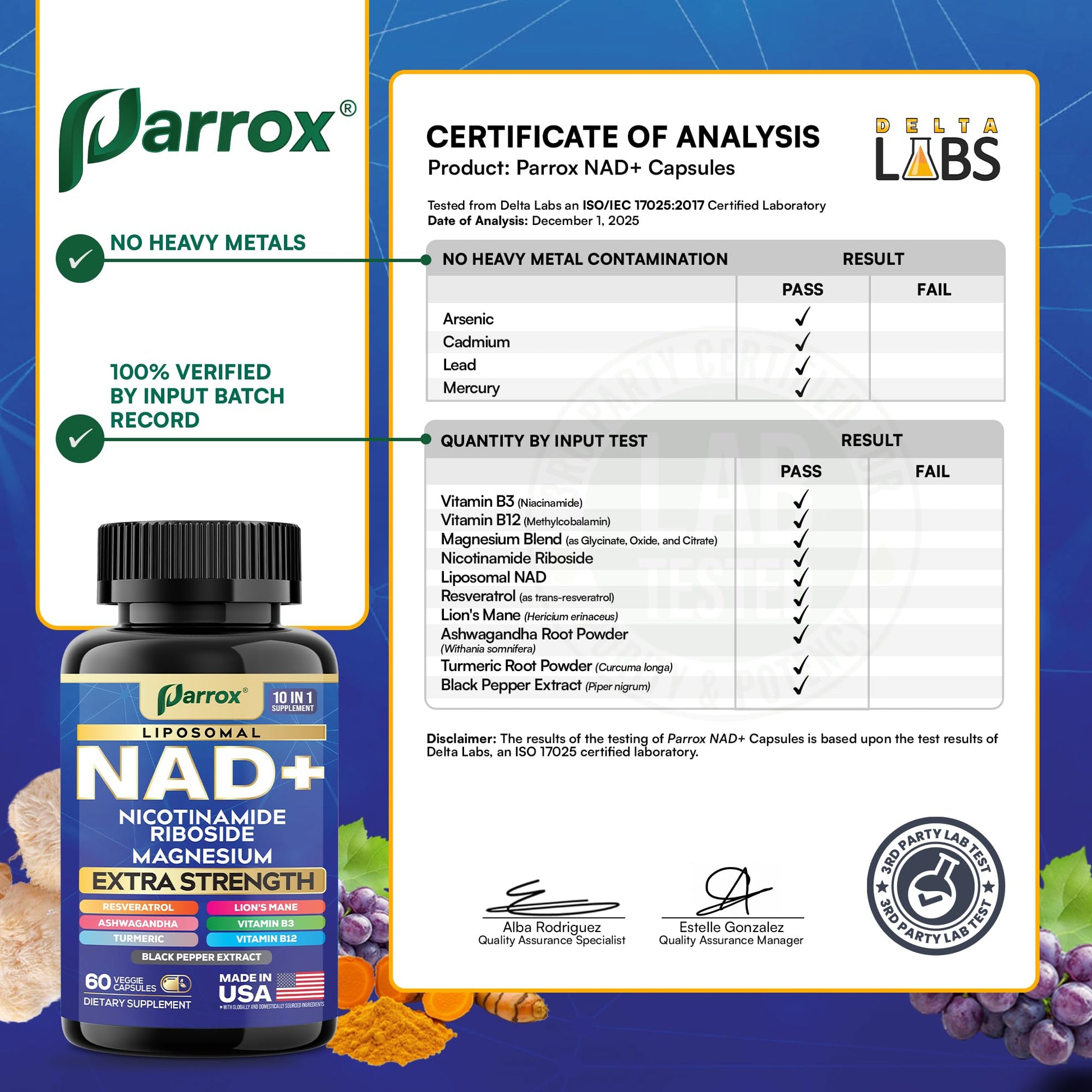 Parrox NAD+ Supplement with Liposomal NAD+, Nicotinamide Riboside, Magnesium, Vitamin B3 & B12, Resveratrol, Turmeric, Ashwagandha, Lion’s Mane,10-in-1 Extra Strength (2 Pack) Parrox Au supplements