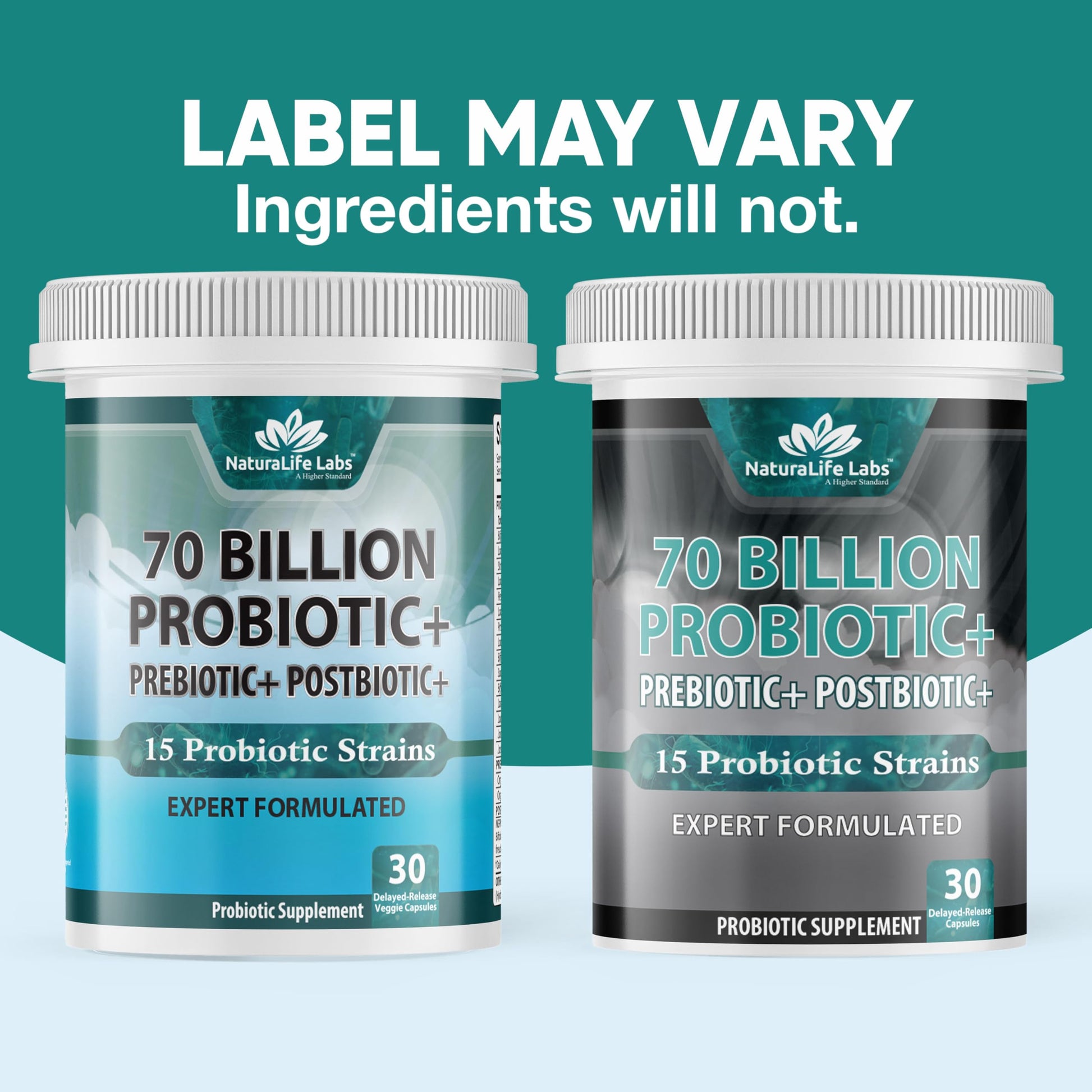 NaturaLife Labs Probiotics 70 Billion CFU – 15 Strains with Organic Prebiotic & Postbiotic – 3-in-1 Formula – 30 Vegan Capsules NaturaLife Labs Au supplements