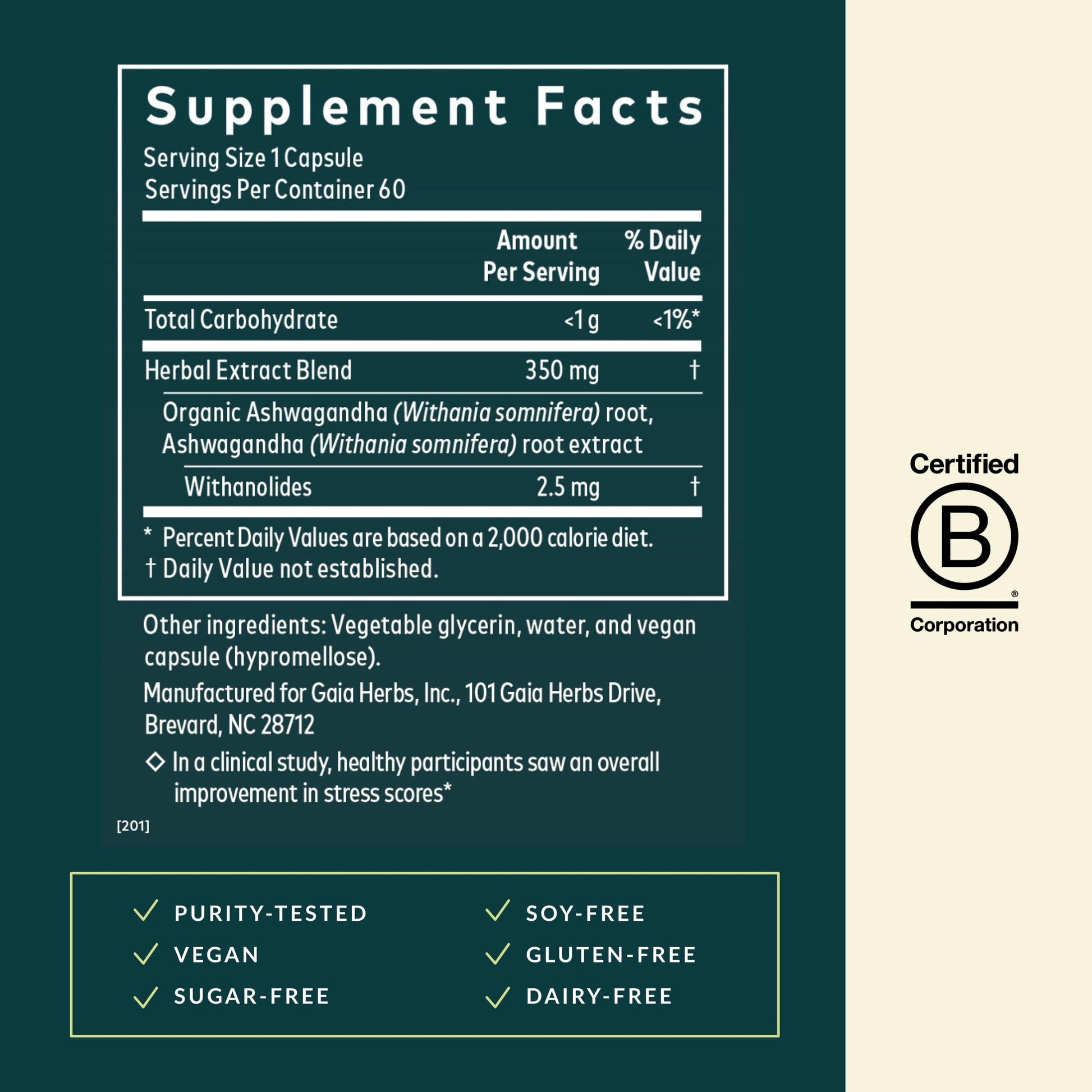 Gaia Herbs Ashwagandha Root - Stress Relief & Sleep Support Supplement - Supports Balanced Energy Levels & Positive Outlook* - 60 Vegan Liquid Phyto-Caps (30 Servings) Gaia Herbs Au supplements