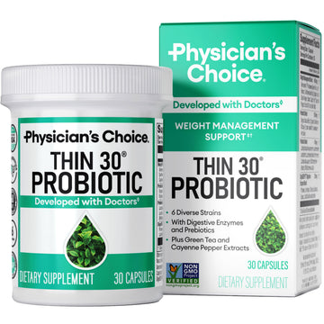 Physician's CHOICE Probiotics for Weight Management & Bloating - 6 Probiotic Strains - Prebiotics - Key ingredient Cayenne - Supports Gut Health - Weight Management for Women & Men - Green Tea - 30 CT Physician's CHOICE Au supplements