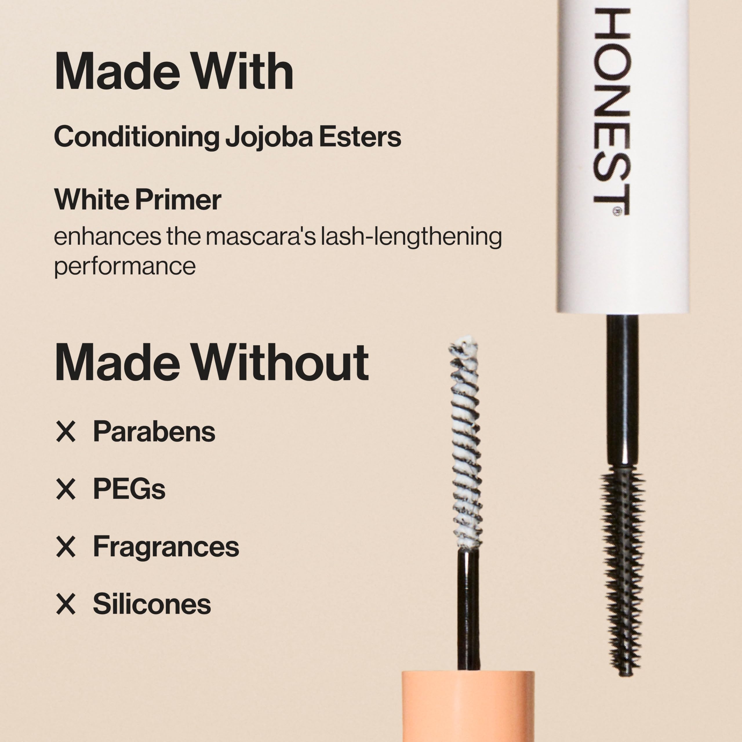 Honest Beauty 2-in-1 Extreme Length Clean Mascara + Lash Primer | Lengthening + Volumizing | Cruelty Free + Safe for Sensitive Eyes | Black, .27 fl oz Honest Beauty Au supplements