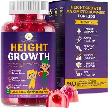 Height Growth Gummies for Kids & Teens - Calcium, Vitamin D3 + K2, Zinc, Magnesium, L-Arginine, Vitamin C - Multivitamin for Teen Boys & Girls LM LILYNUTRAMOON Au supplements