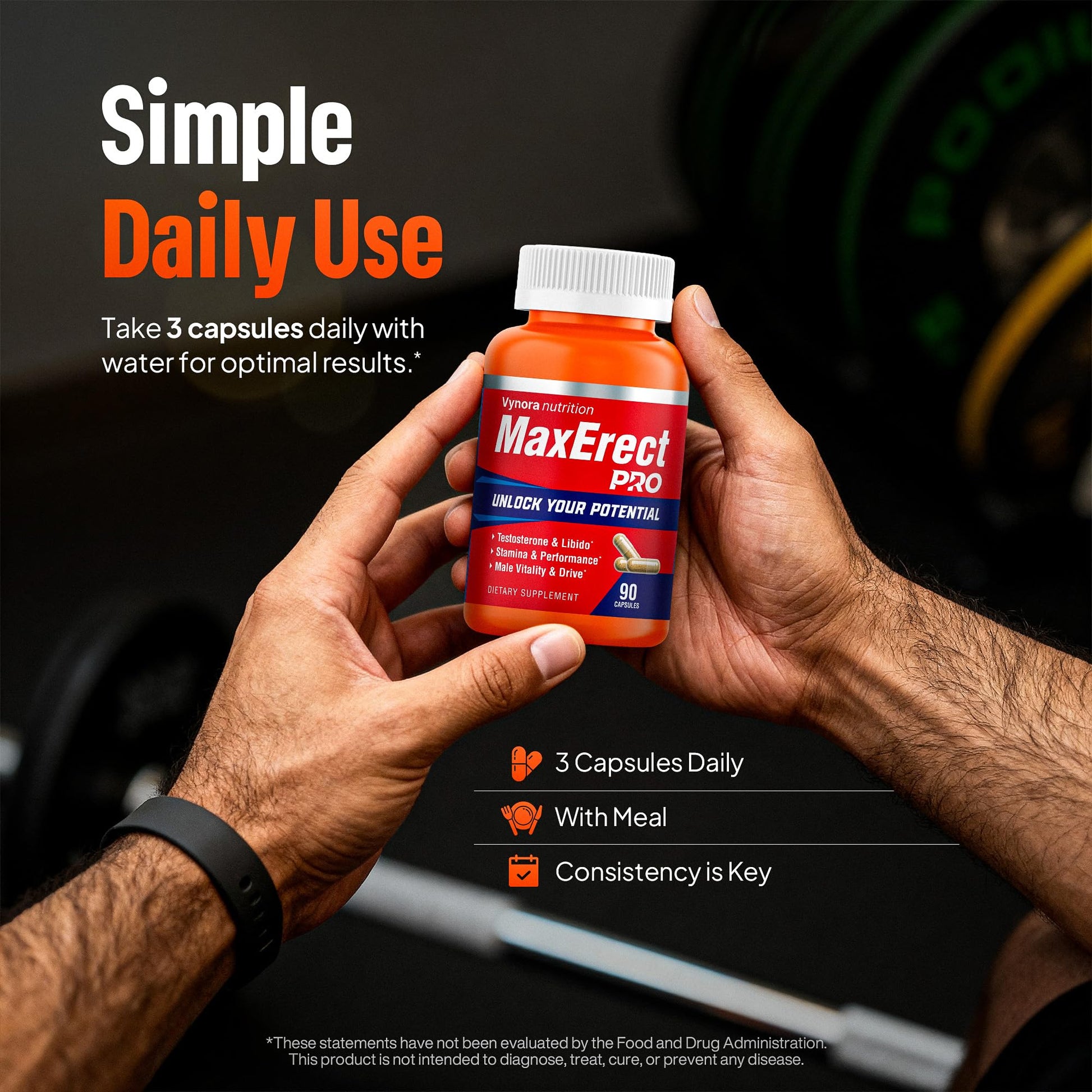 Max Erect PRO Male Enhancing Supplement Pills - Helps Promote Fast Acting Blood Flow for Men - Support Libido, Drive, Size, Performance, Growth, Testosterone, Energy, Stamina, Confidence - 30 Servings Vynora Nutrition Au supplements