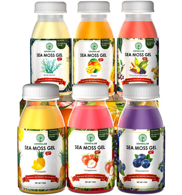USMIRALAB Wildcrafted Sea Moss Gel for Purists： 6-Flavor Ritual Set (36oz) with Antioxidant Ocean Minerals | Pure Superfood Base Vegan USMIRALAB Au supplements