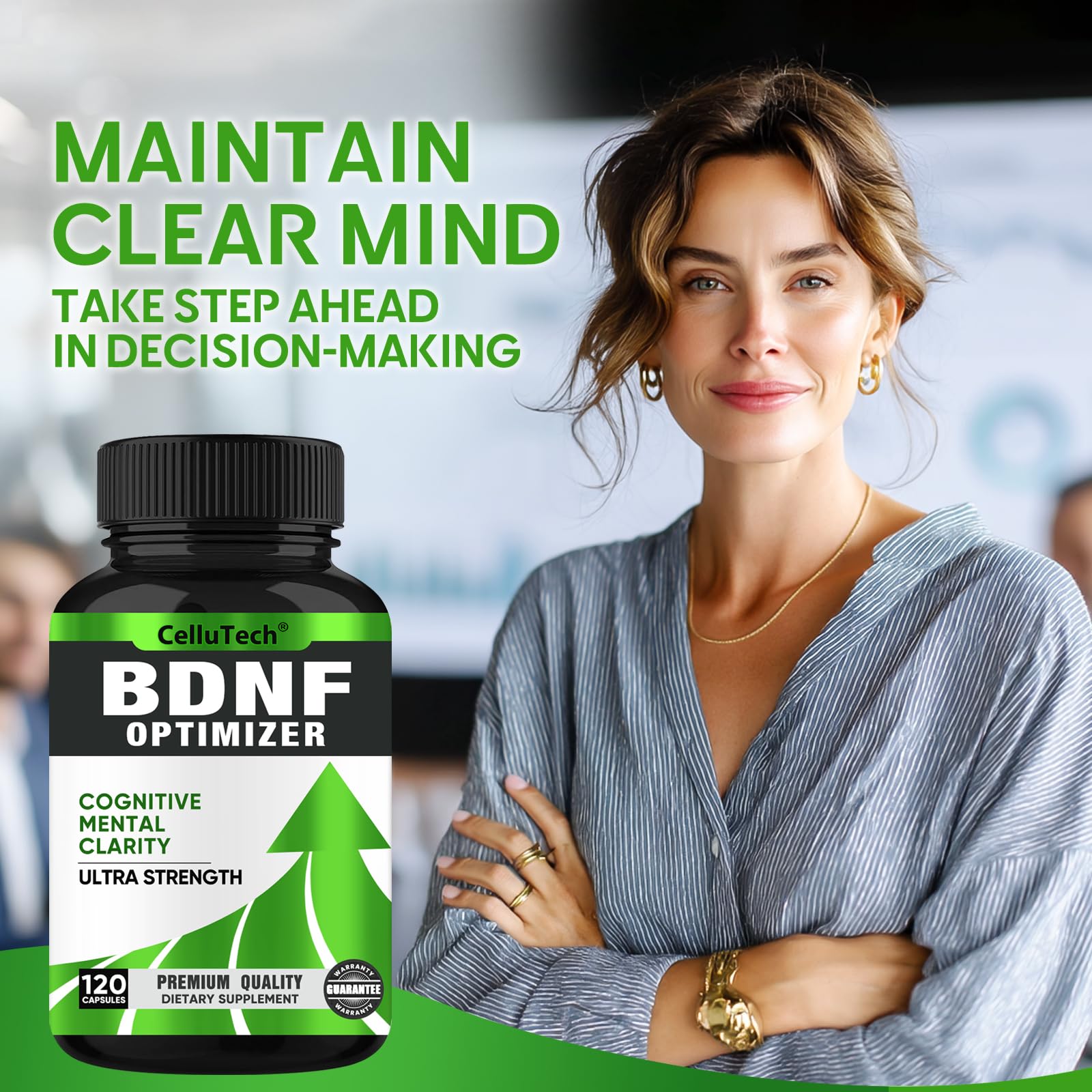 Nootropic Brain Supplement for Memory & Focus Support – Advanced Cognitive Formula for Mental Clarity & Mood Balance with Bacopa Monnieri, Lion's Mane, Alpha GPC & Omega-3 – 120 Capsules CelluTech Au supplements