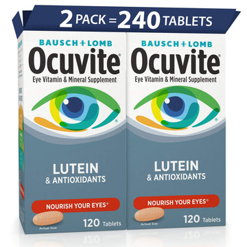 Ocuvite Eye Vitamin & Mineral Supplement, Lutein & Antioxidant Vitamins A, C, E, Zinc for Eye Health, Vitamins for Eyes, 120 Tablets (Pack of 2) Ocuvite Au supplements