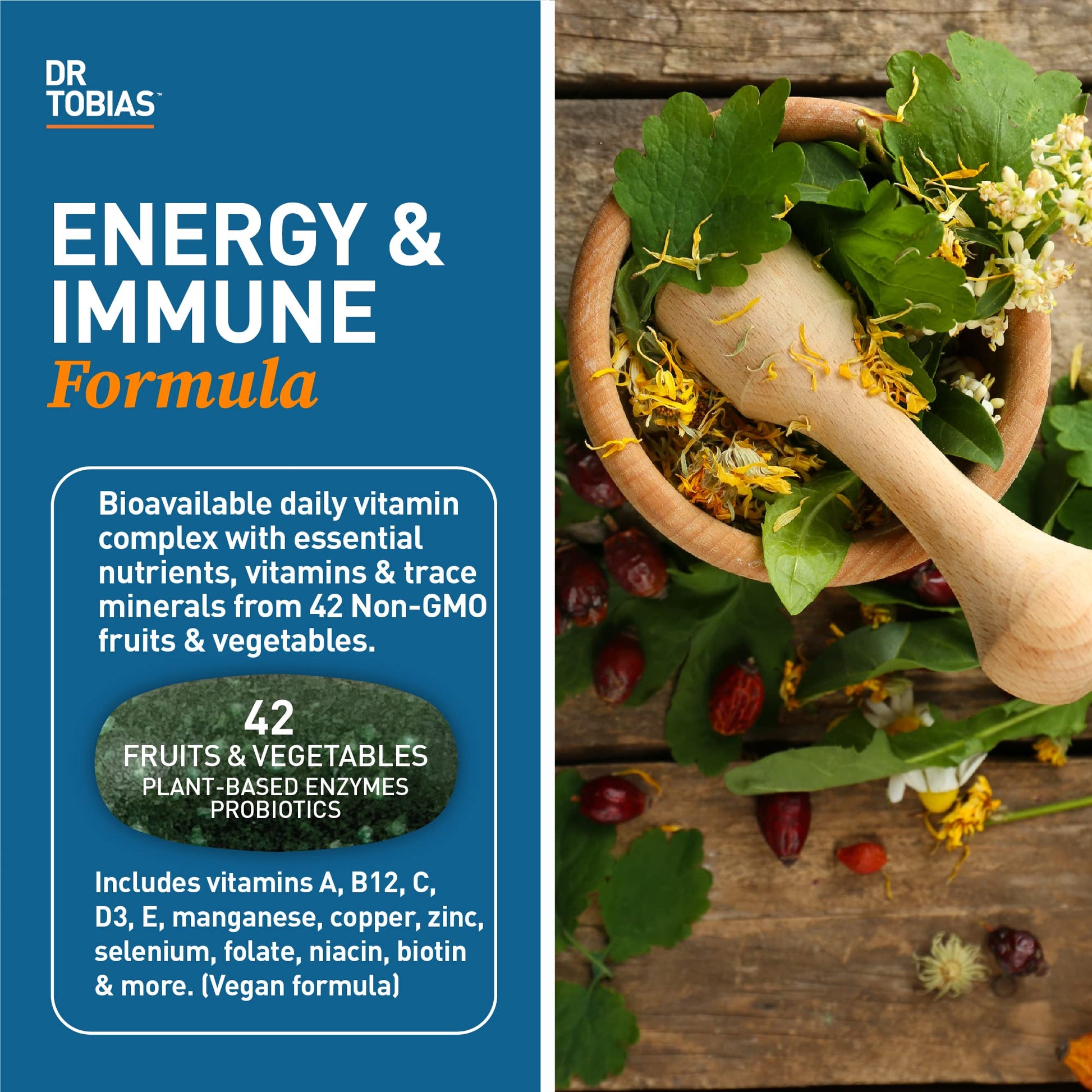Dr. Tobias Adult Multivitamin for Women & Men, Energy & Immune Support from 42 Fruits Dr. Tobias Au supplements