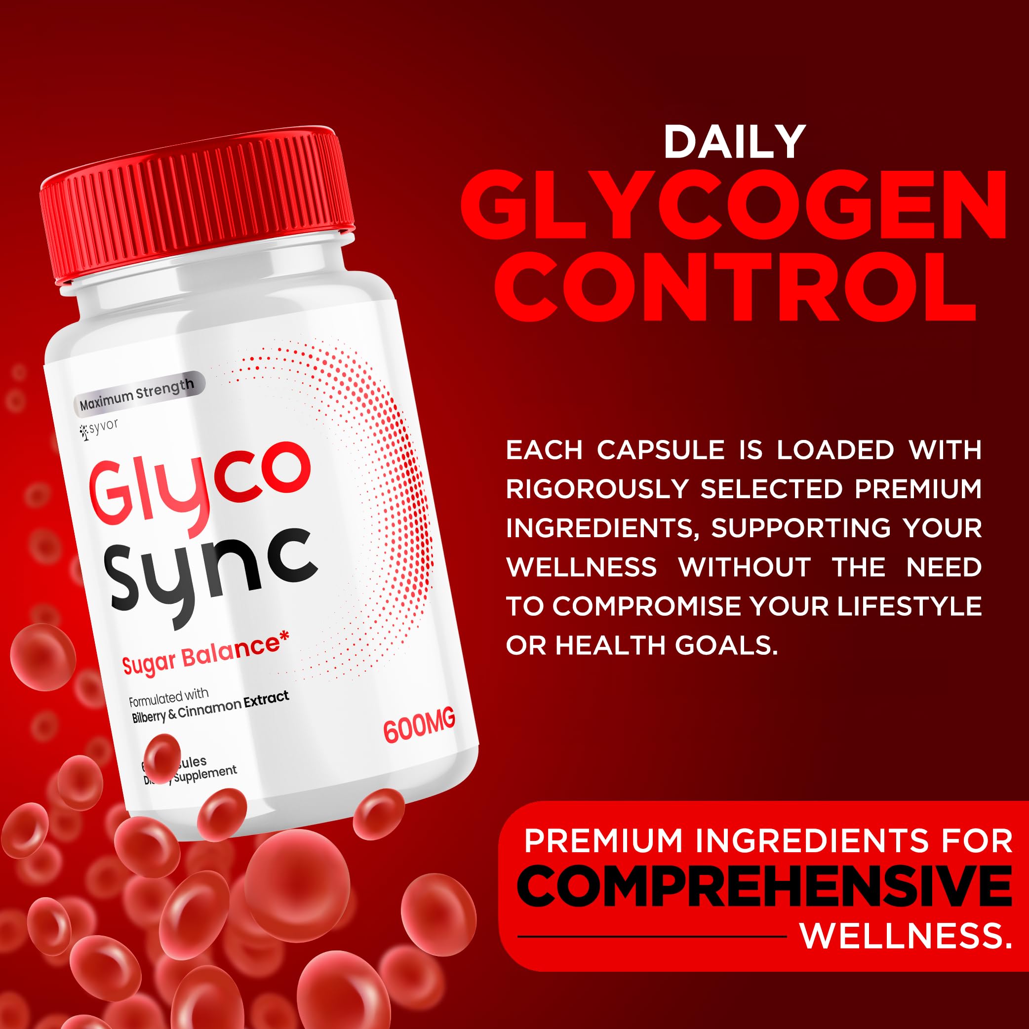 (2 Pack) Glyco Sync Capsules, Official Glyco Sync Balance Pills with All Natural Ingredients, Advanced Formula GlycoSync Joint Health and Wellness Support Max Strength for Men & Women (120 Capsules) Syvor Au supplements