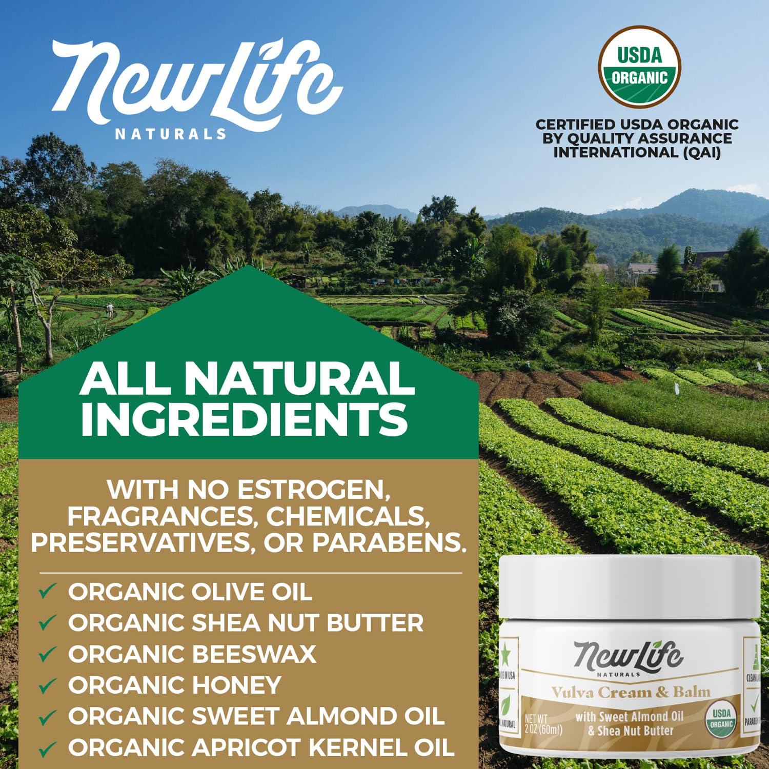 NewLife Naturals Certified Organic Vulva Cream - Menopause Support, Itching Relief, Vaginal Moisturizer NewLife Naturals Au supplements