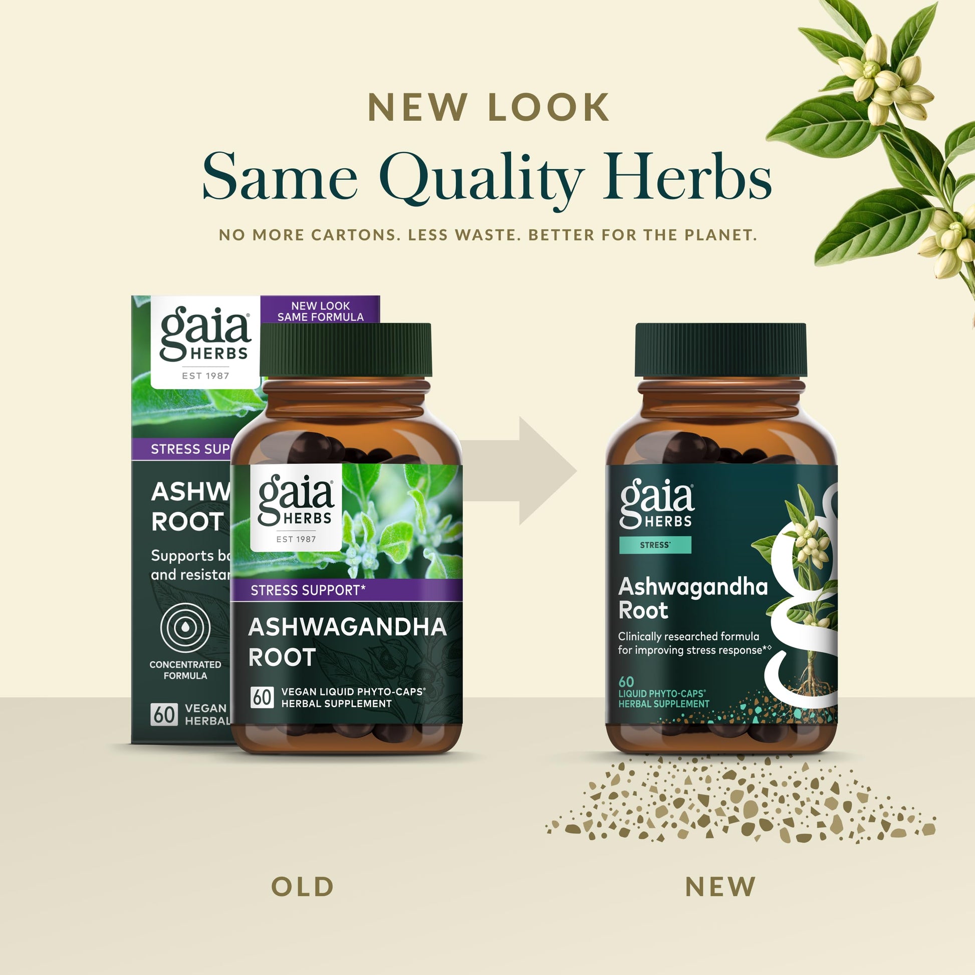 Gaia Herbs Ashwagandha Root - Stress Relief & Sleep Support Supplement - Supports Balanced Energy Levels & Positive Outlook* - 60 Vegan Liquid Phyto-Caps (30 Servings) Gaia Herbs Au supplements