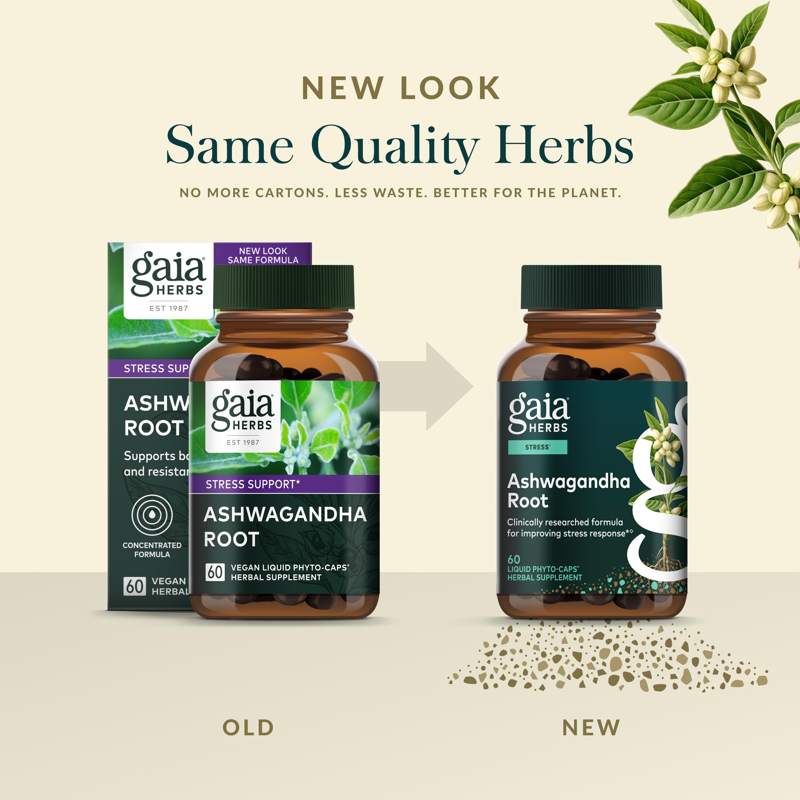 Gaia Herbs Ashwagandha Root - Stress Relief & Sleep Support Supplement - Supports Balanced Energy Levels & Positive Outlook* - 60 Vegan Liquid Phyto-Caps (30 Servings) Gaia Herbs Au supplements