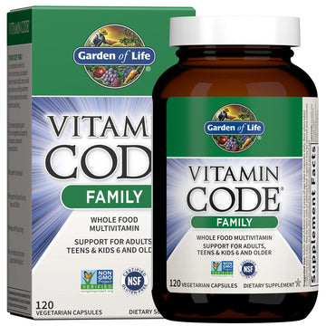 Garden of Life Multivitamin for Women, Men & Kids Age 6 and up, Vitamin Code Family Multi - 120 Vegetarian Capsules, Whole Food Vitamins Garden of Life Au supplements