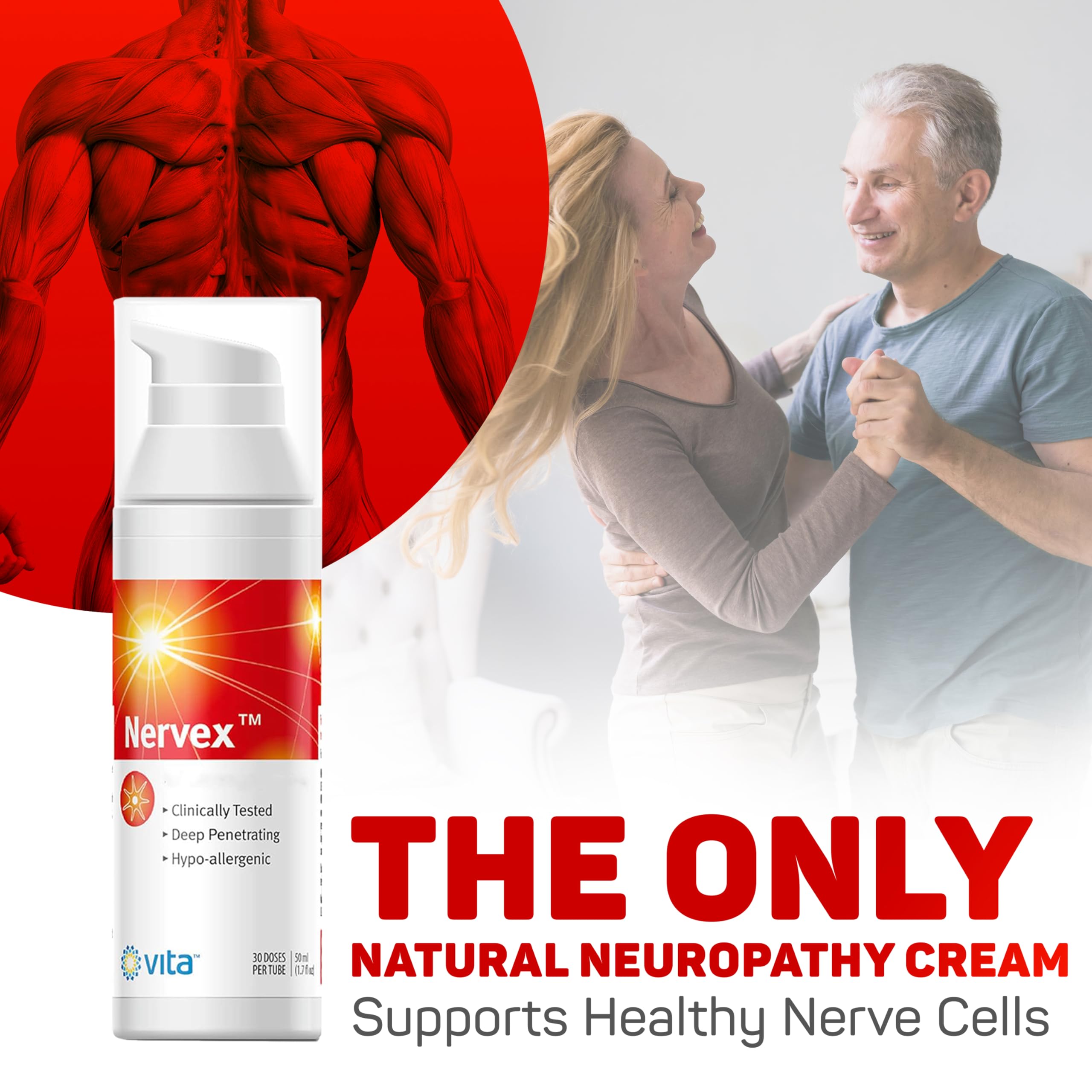 Vita Sciences Nervex Powerful Neuropathy Cream: Advanced Natural Relief for Peripheral Neuropathy, Fibromyalgia, and Fast Comfort Treatment for Feet, Hands, Legs, and Toes Vita Sciences Au supplements