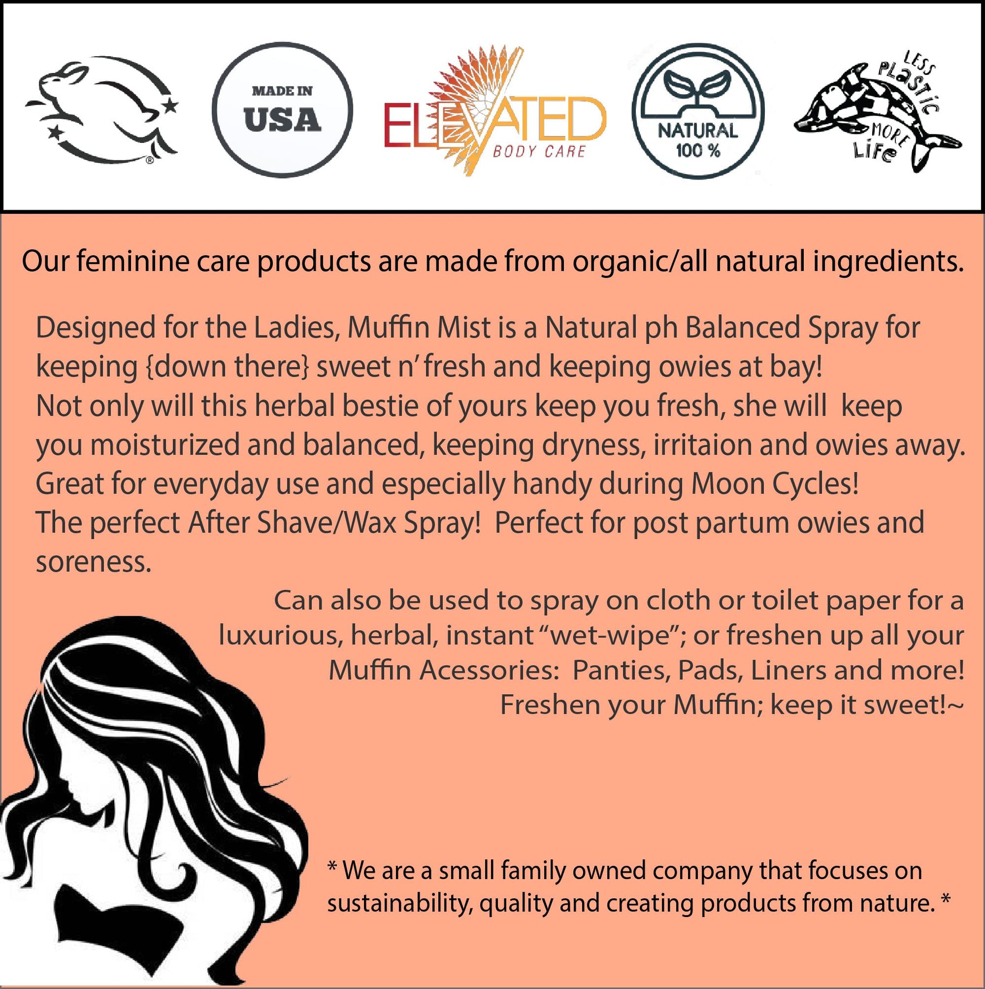 ELEVATED Muffin Mist – Organic Natural Feminine Spray| 5 Scents | Yoni Oil | Vegan | Herbal Infused Oil Taylors Au supplements