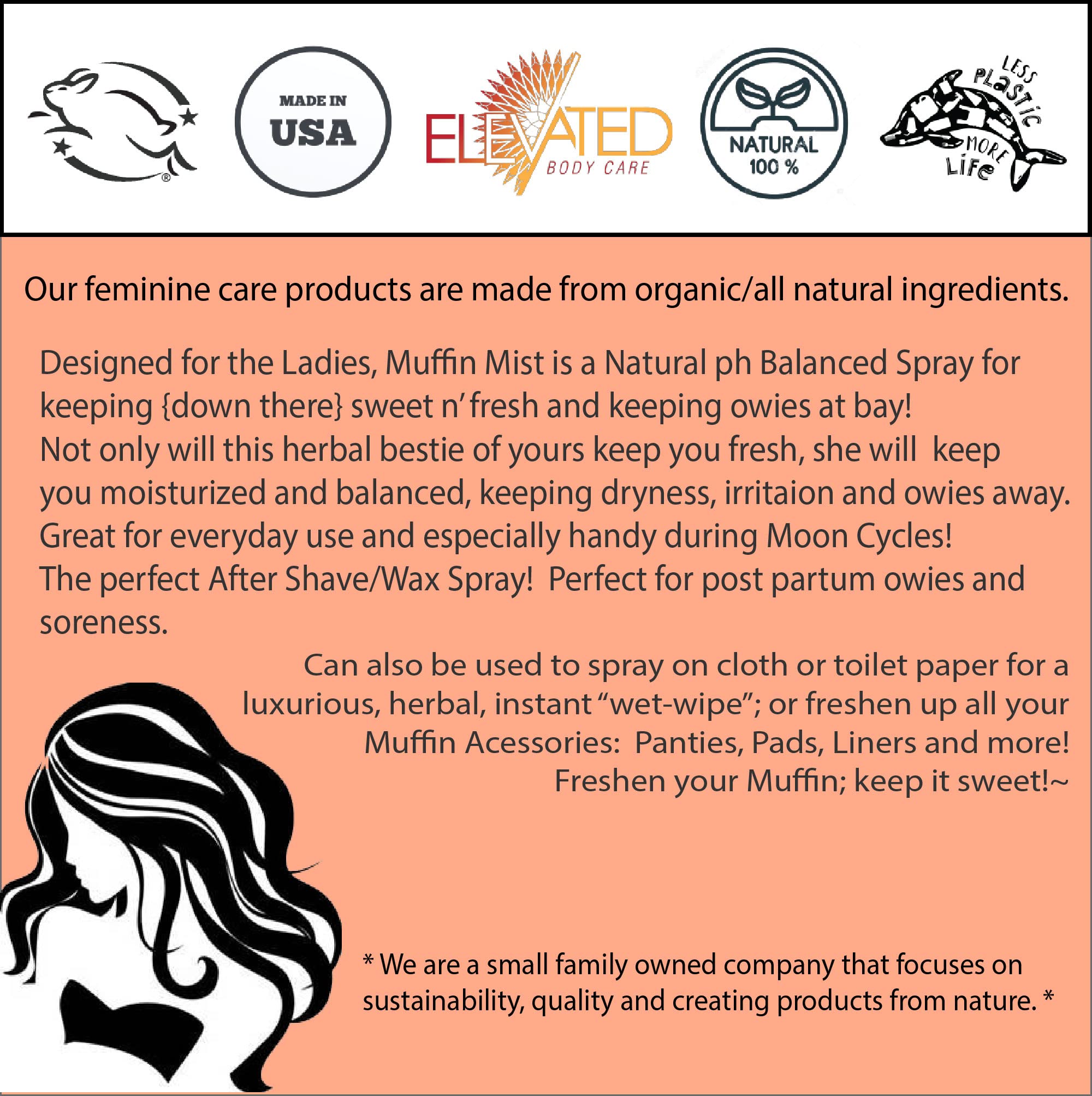 ELEVATED Muffin Mist – Organic Natural Feminine Spray| 5 Scents | Yoni Oil | Vegan | Herbal Infused Oil Taylors Au supplements