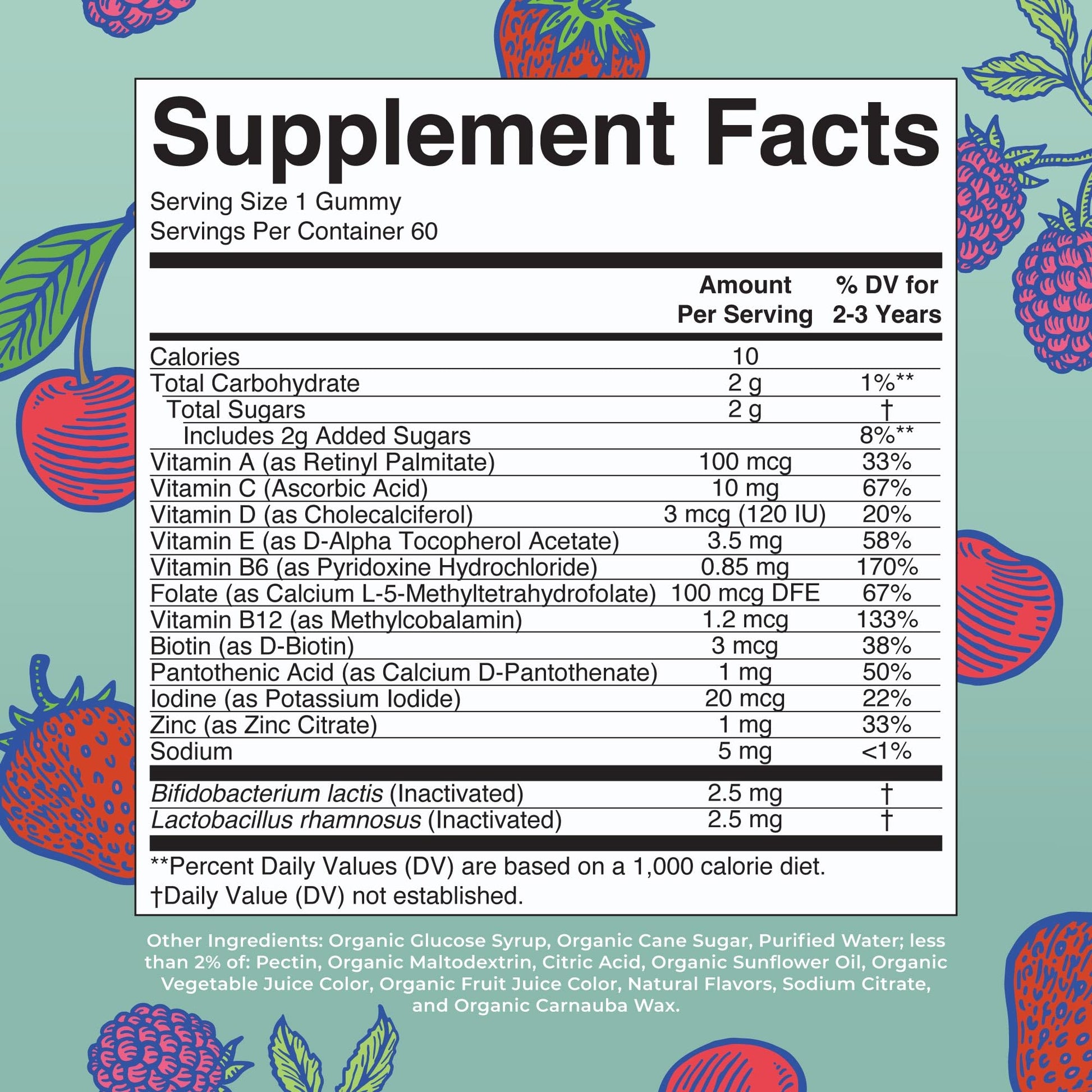 MaryRuth Organics Toddler Multivitamin Gummies + Postbiotics | USDA Organic | Vitamins for Kids Ages 2+ | Immune Support | Vitamin C | Vitamin D3 | Vitamin A | Zinc | Vegan | Non-GMO | 60 Servings MARYRUTH'S Au supplements